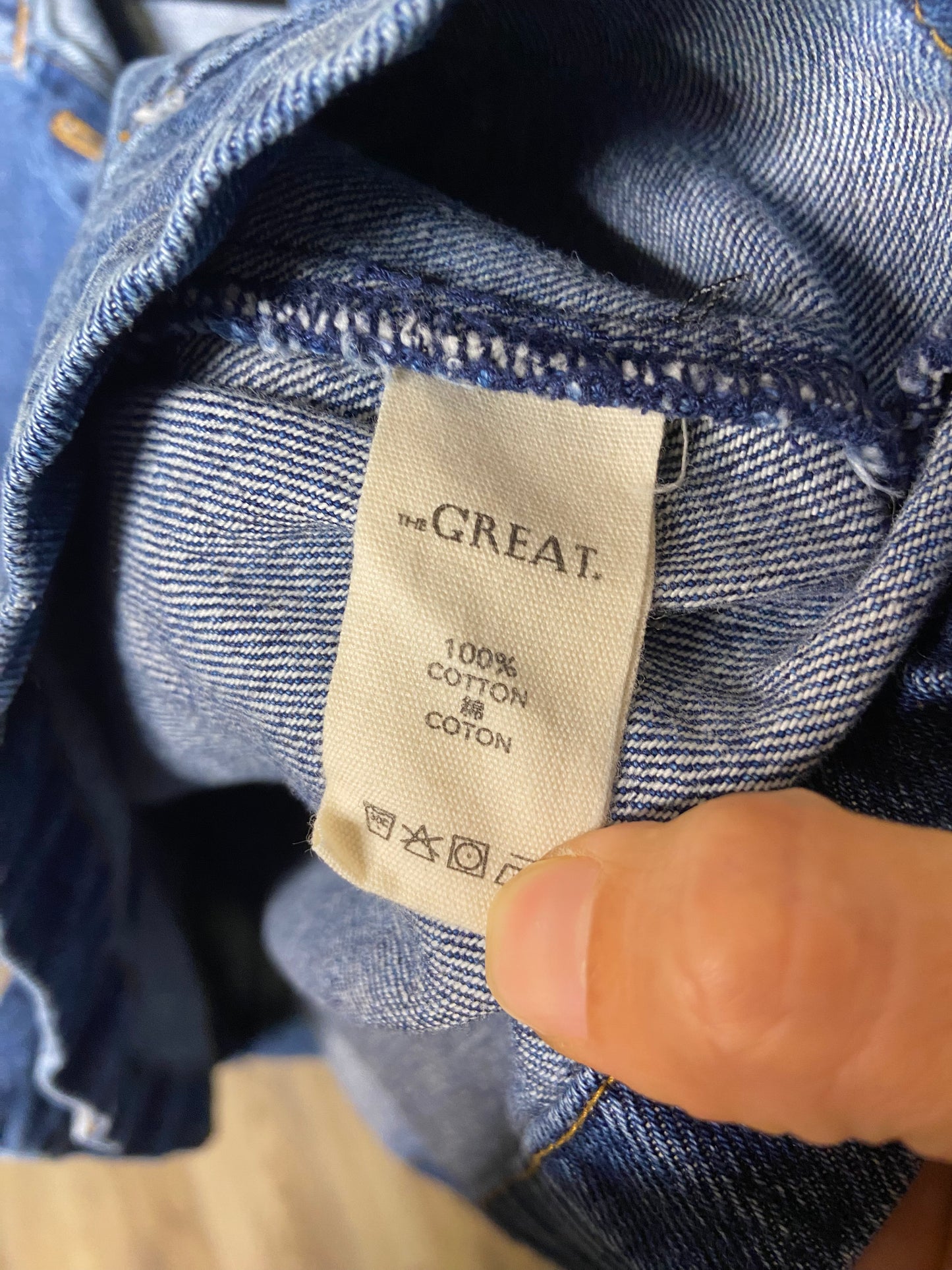 The Great The Blouson Sleeve Chore Denim Jean Jacket size L