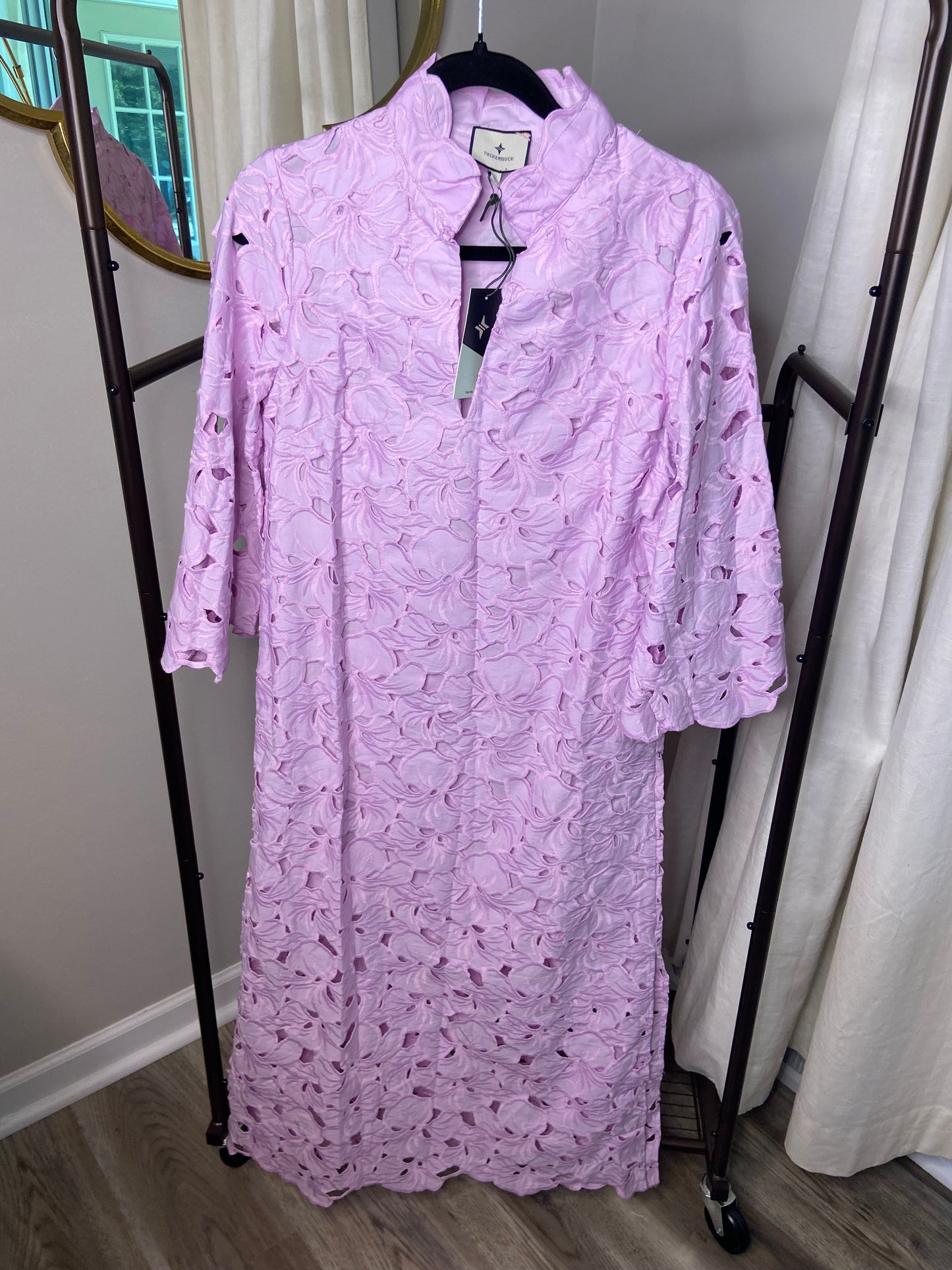 Tuckernuck Lilac Floral Lace Clarice Dress size S