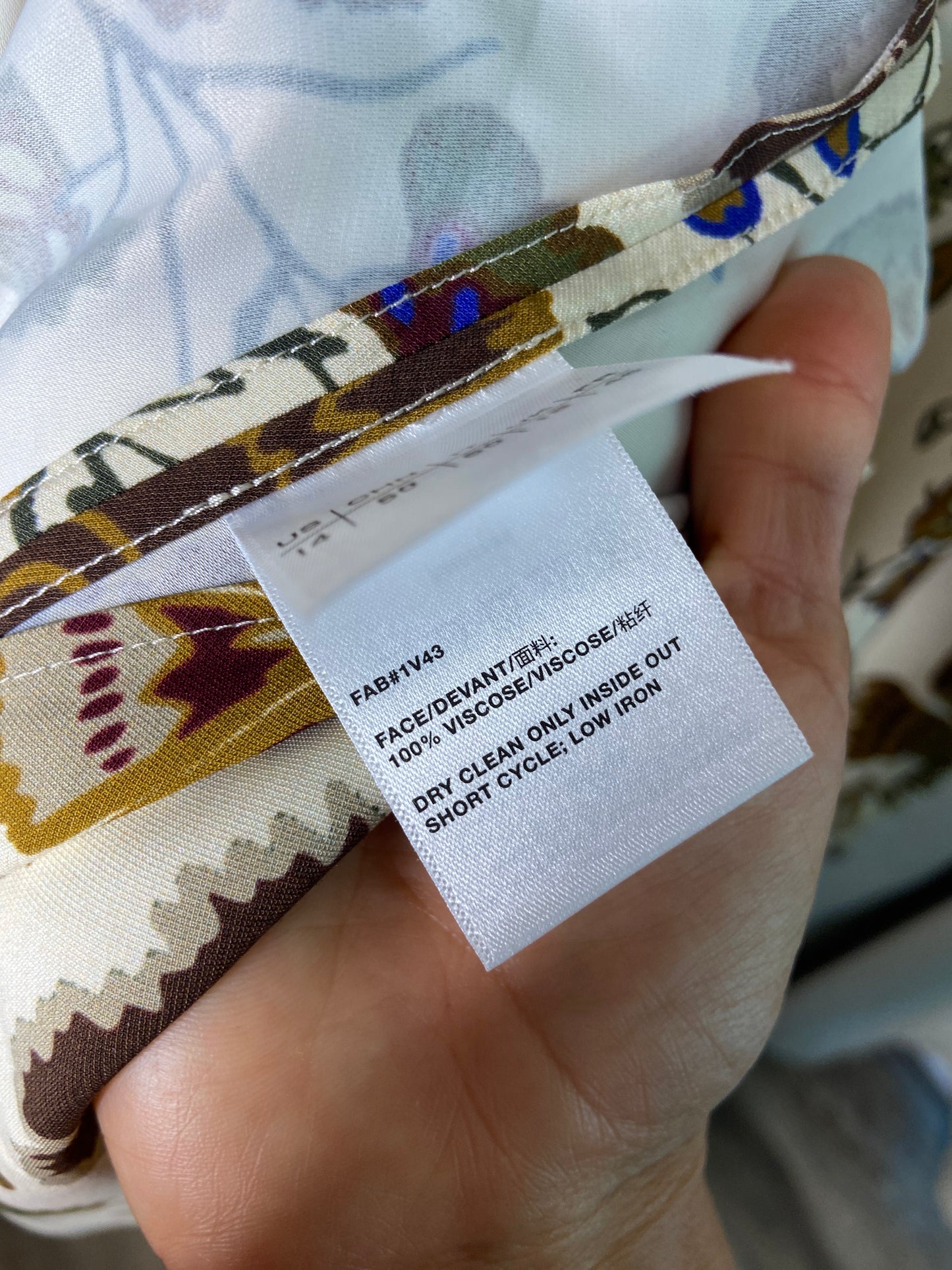 Lafayette 148 Tan Floral Print Midi Dress size 14