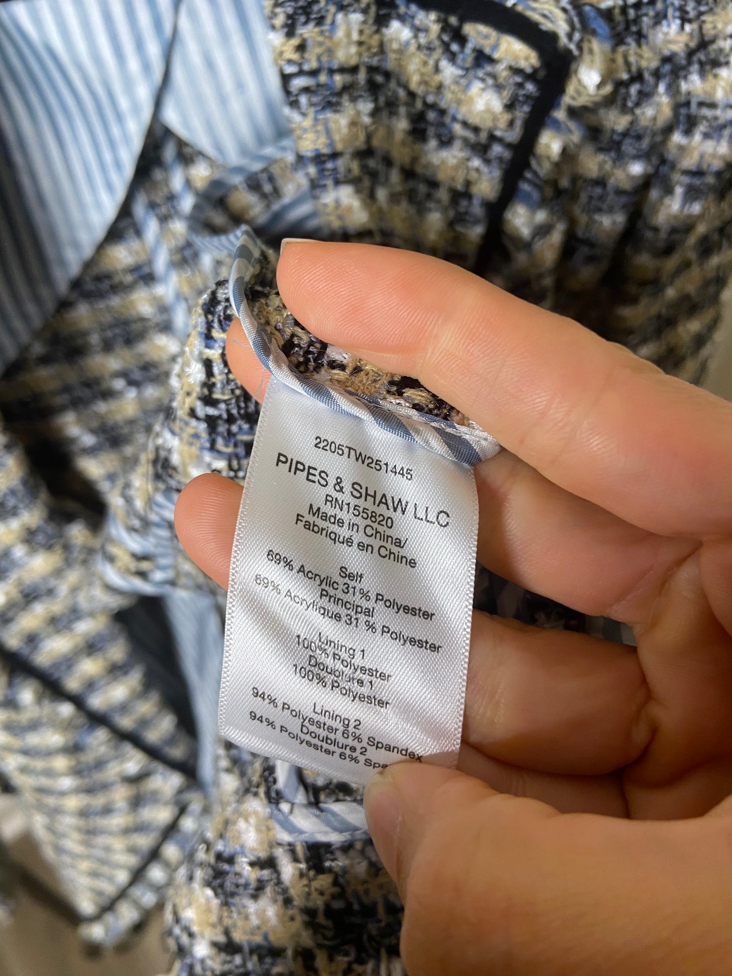 Veronica Beard Theron Houndstooth Blazer In Blue Multi size 6