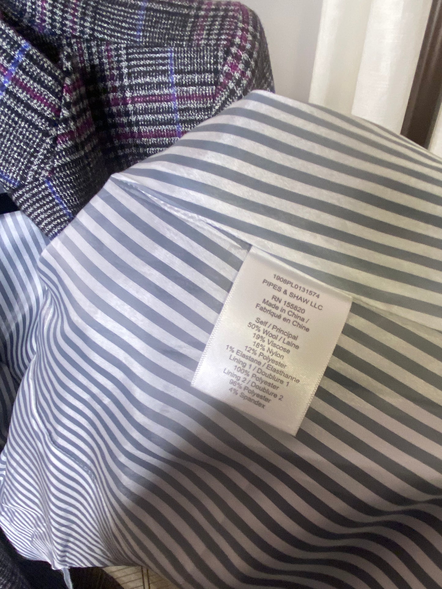 Veronica Beard Brock Plaid Dickey Blazer size 8