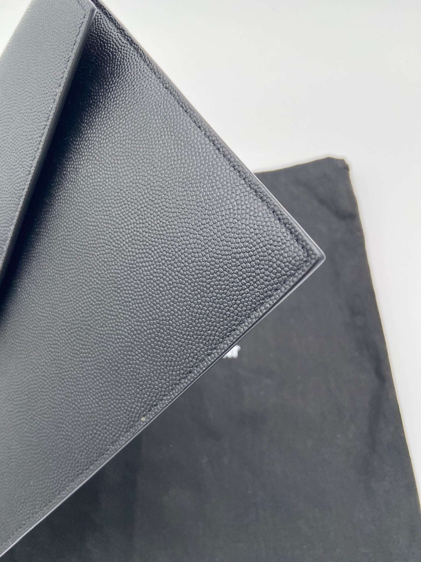 YSL Uptown Pouch in Grained Leather
