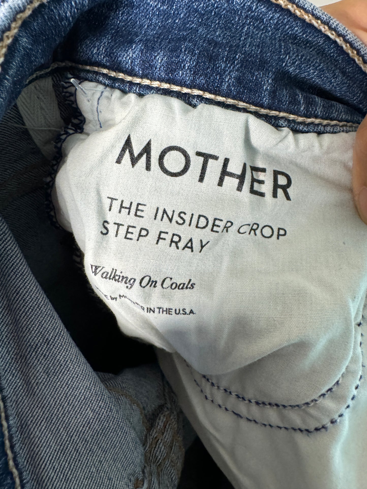 Mother The Insider Crop Step Fray Jeans size 25