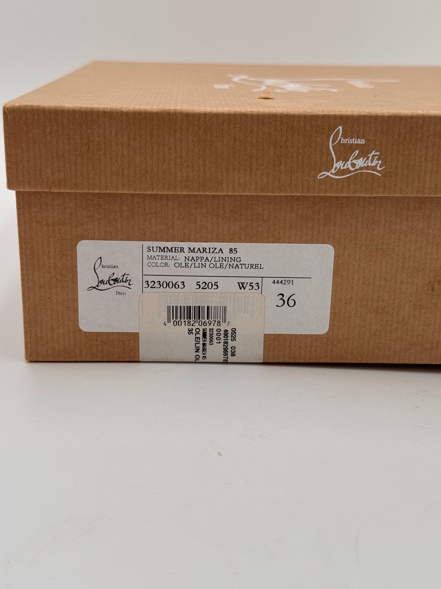 Christian Louboutin Nappa Summer Mariza 85 Espadrille Sandals Shoes size 36