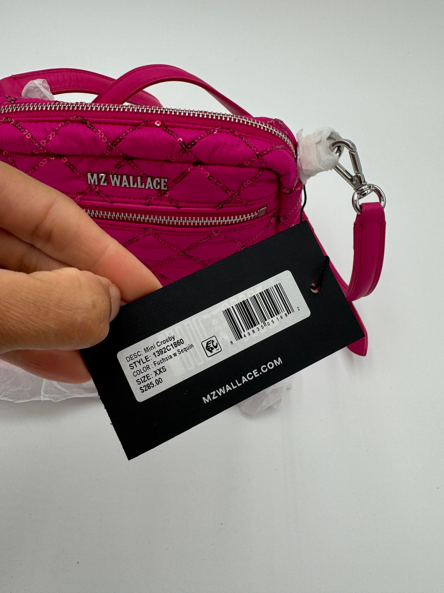 MZ Wallace Mini Crosby Fucshia with Sequins