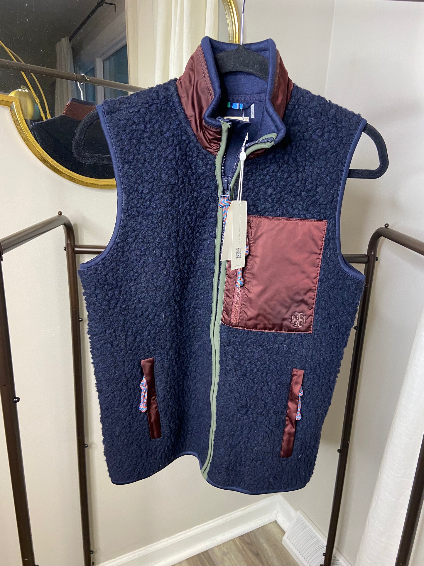 Tory Burch Sherpa Fleece Vest size XS