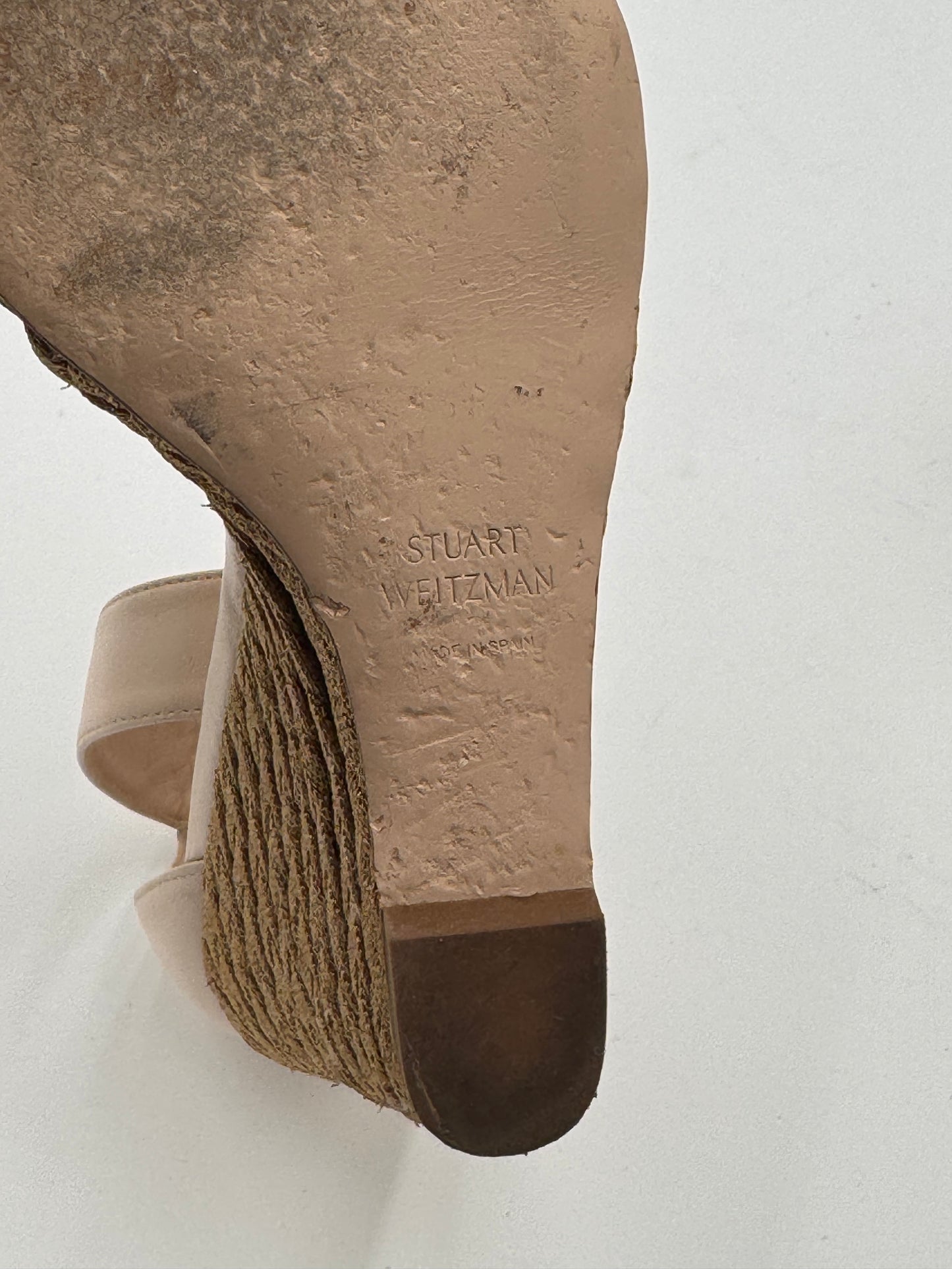 Stuart Weitzman Espadrille Wedge Sandals Shoes in Cream size 5