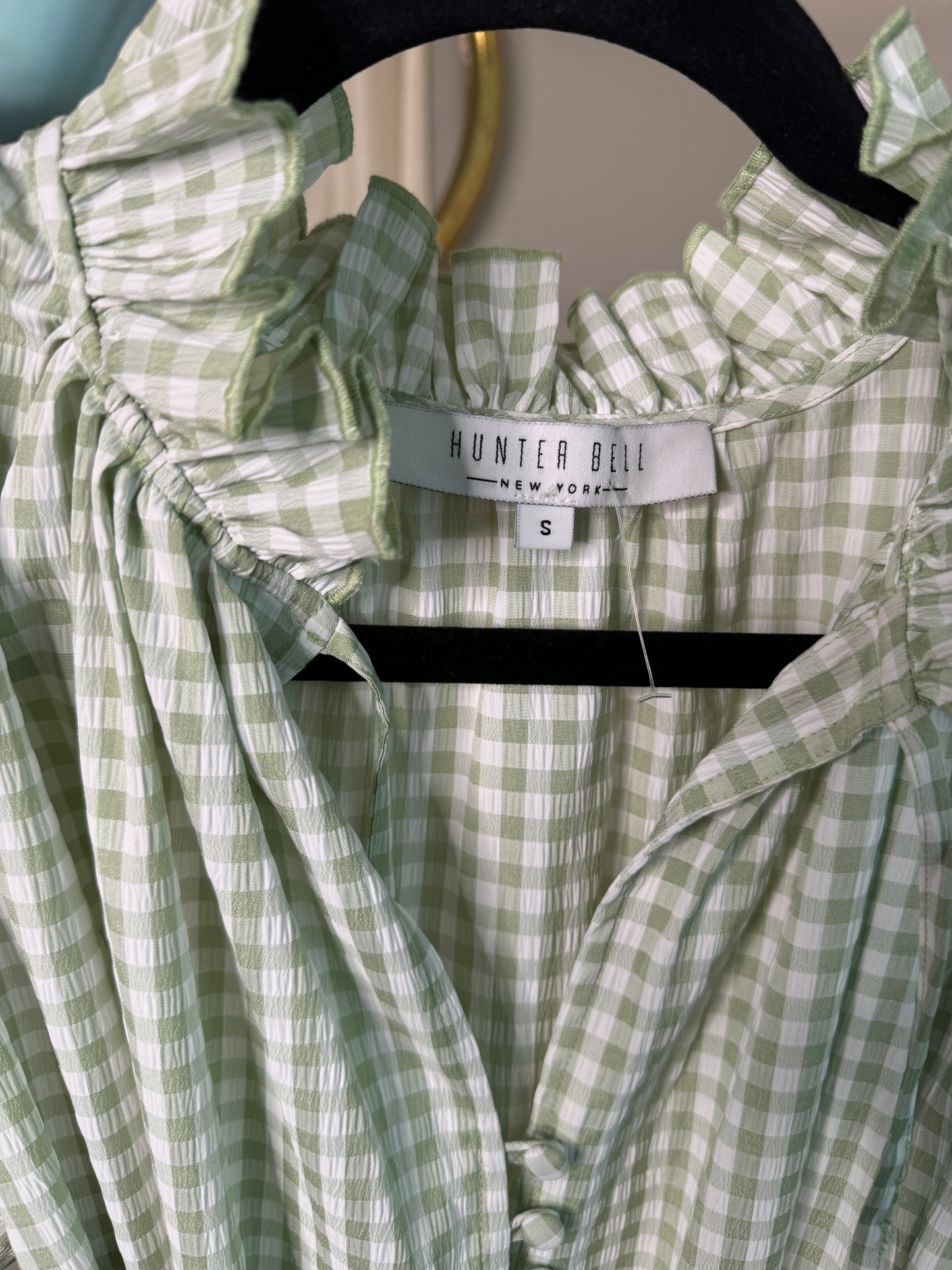 Hunter Bell Matthews Gingham Midi Dress size S
