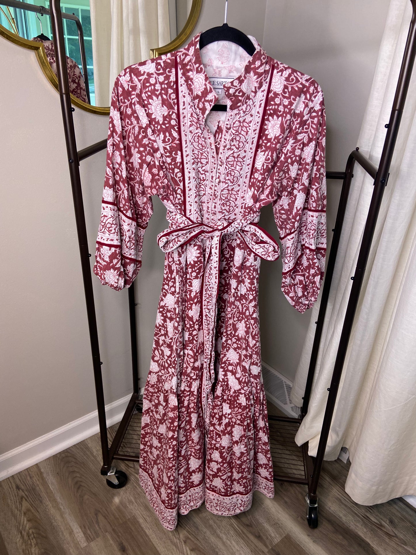 Sue Sartor Red Flounce Dress size L
