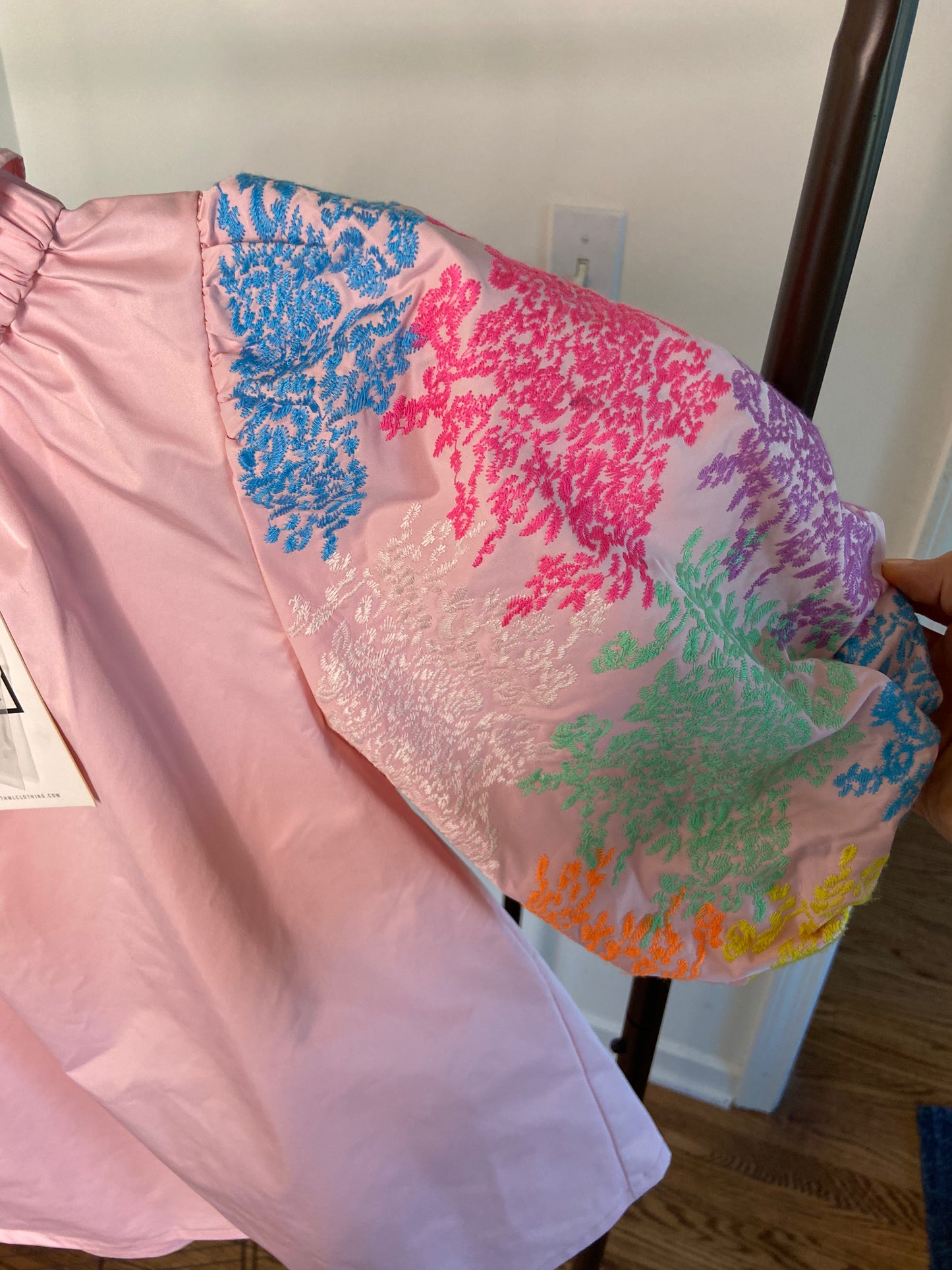THML Puff Sleeve Embroidered Blouse size XS