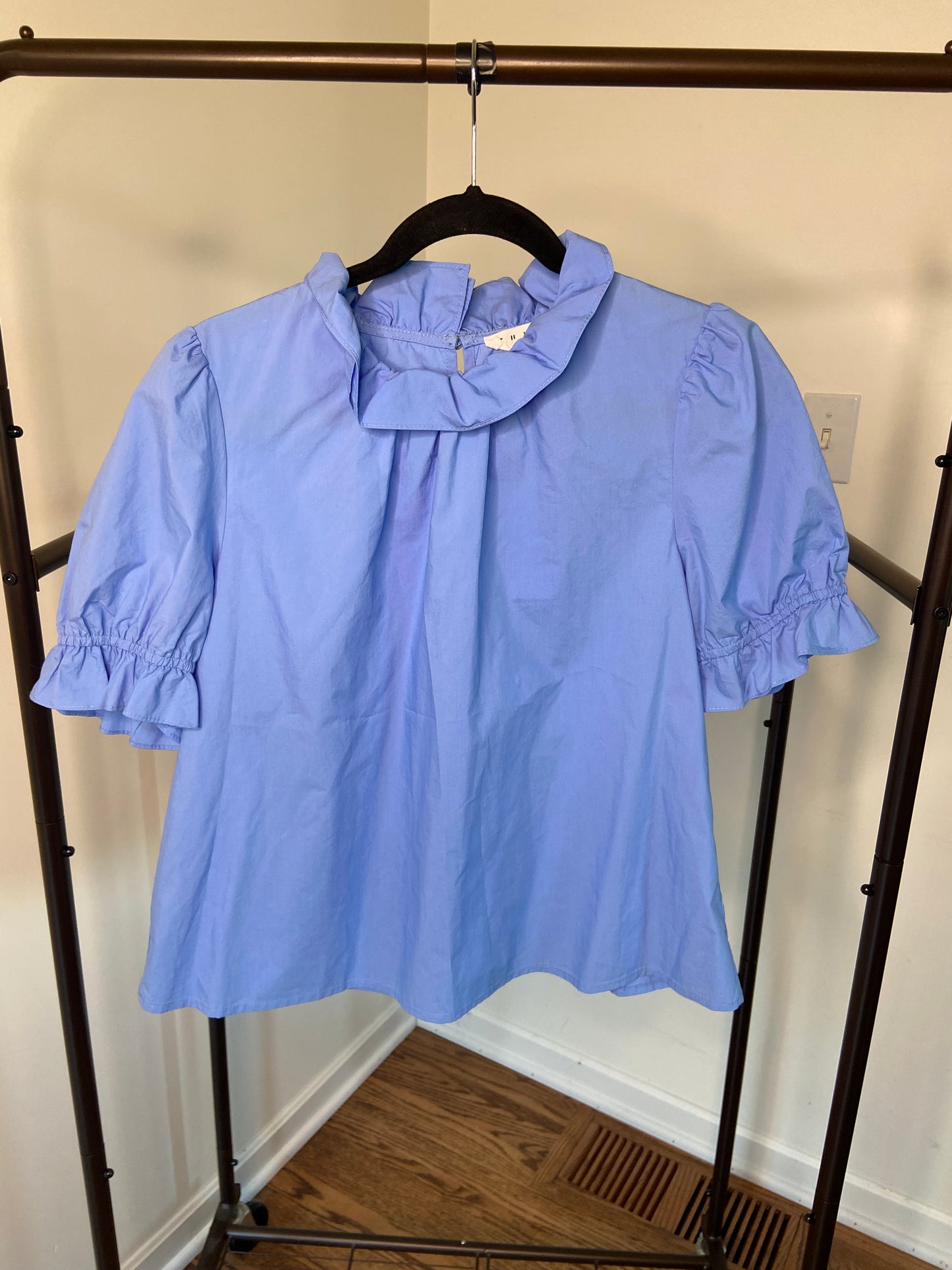 THML Ruffle Neck Never Better Top size L