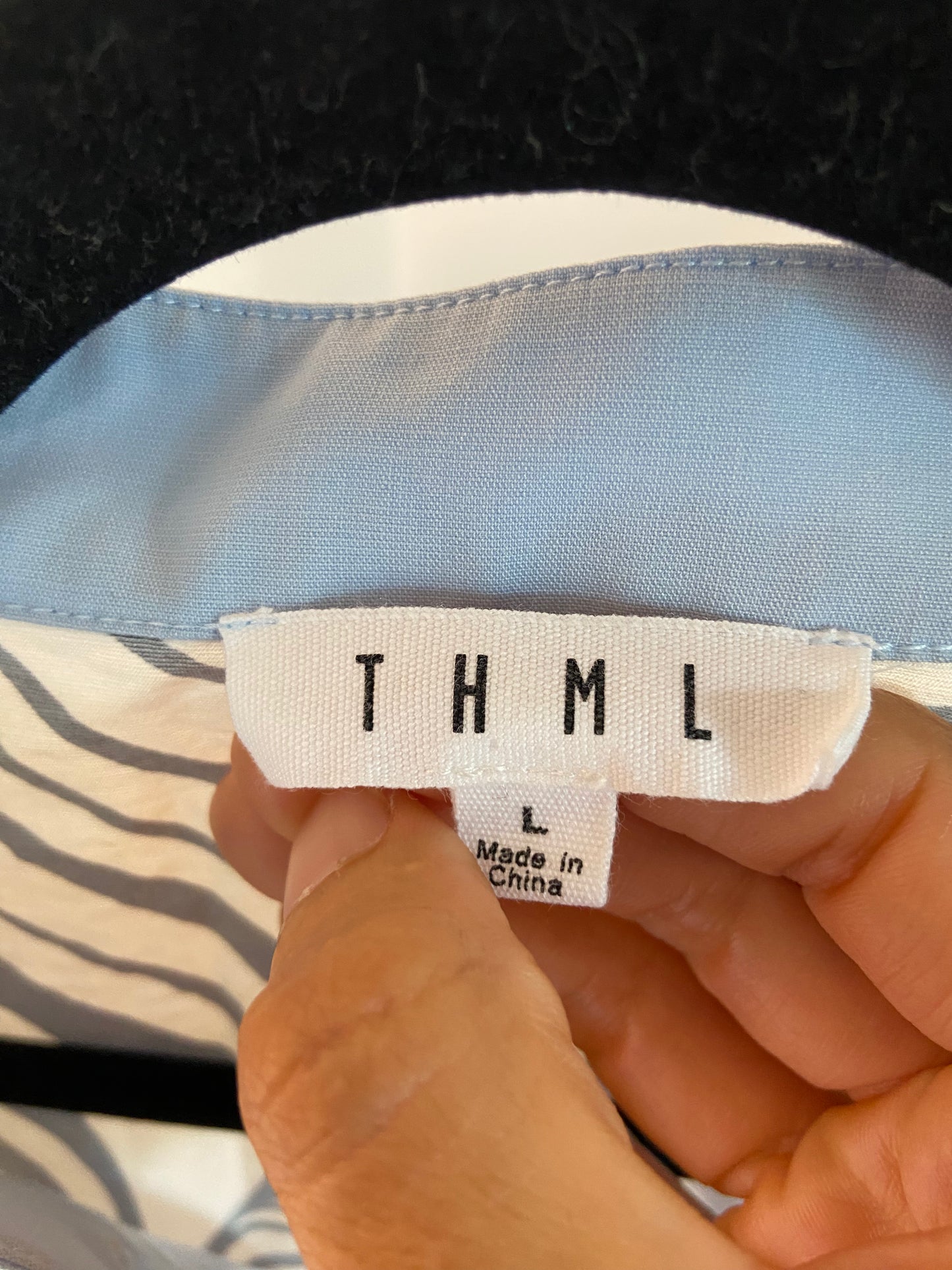 THML Cream Black Geometric Swirl Top size L