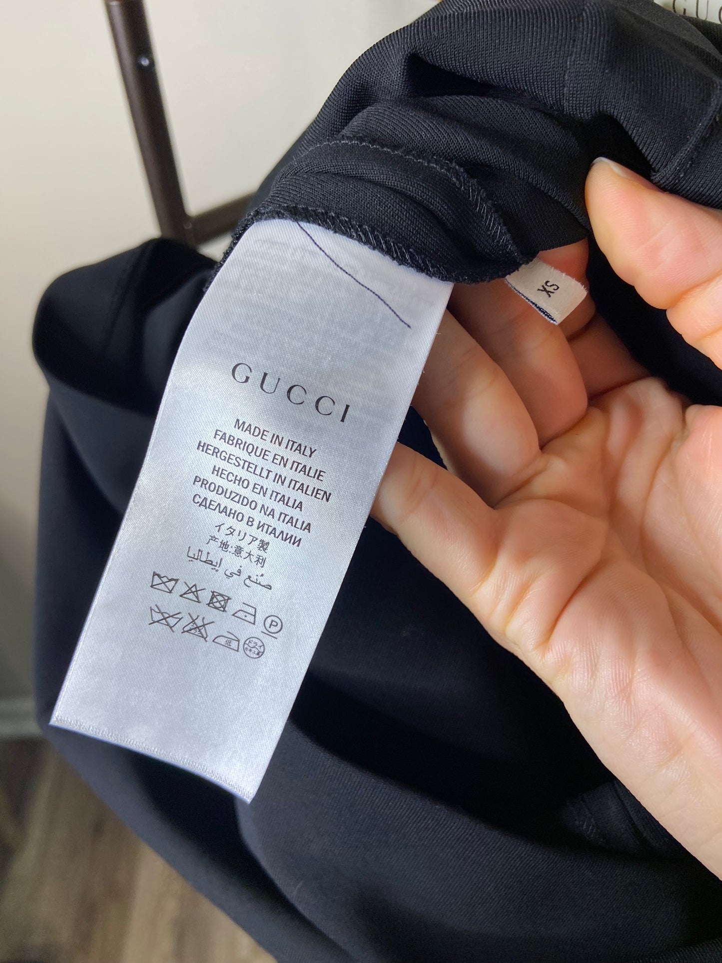 Gucci Jersey Shirtdress With Metallic Trim In Black size XS