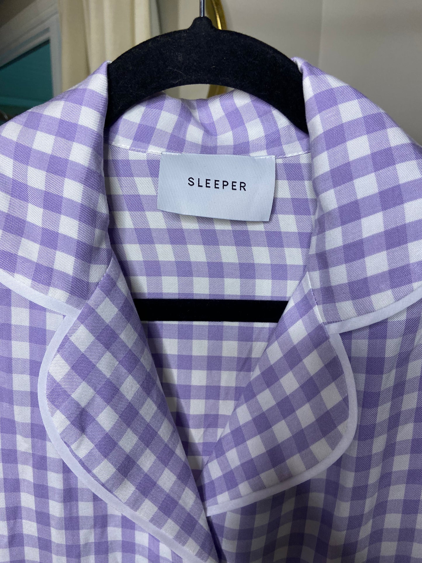 Sleeper Feather Gingham Purple Pajamas size XS