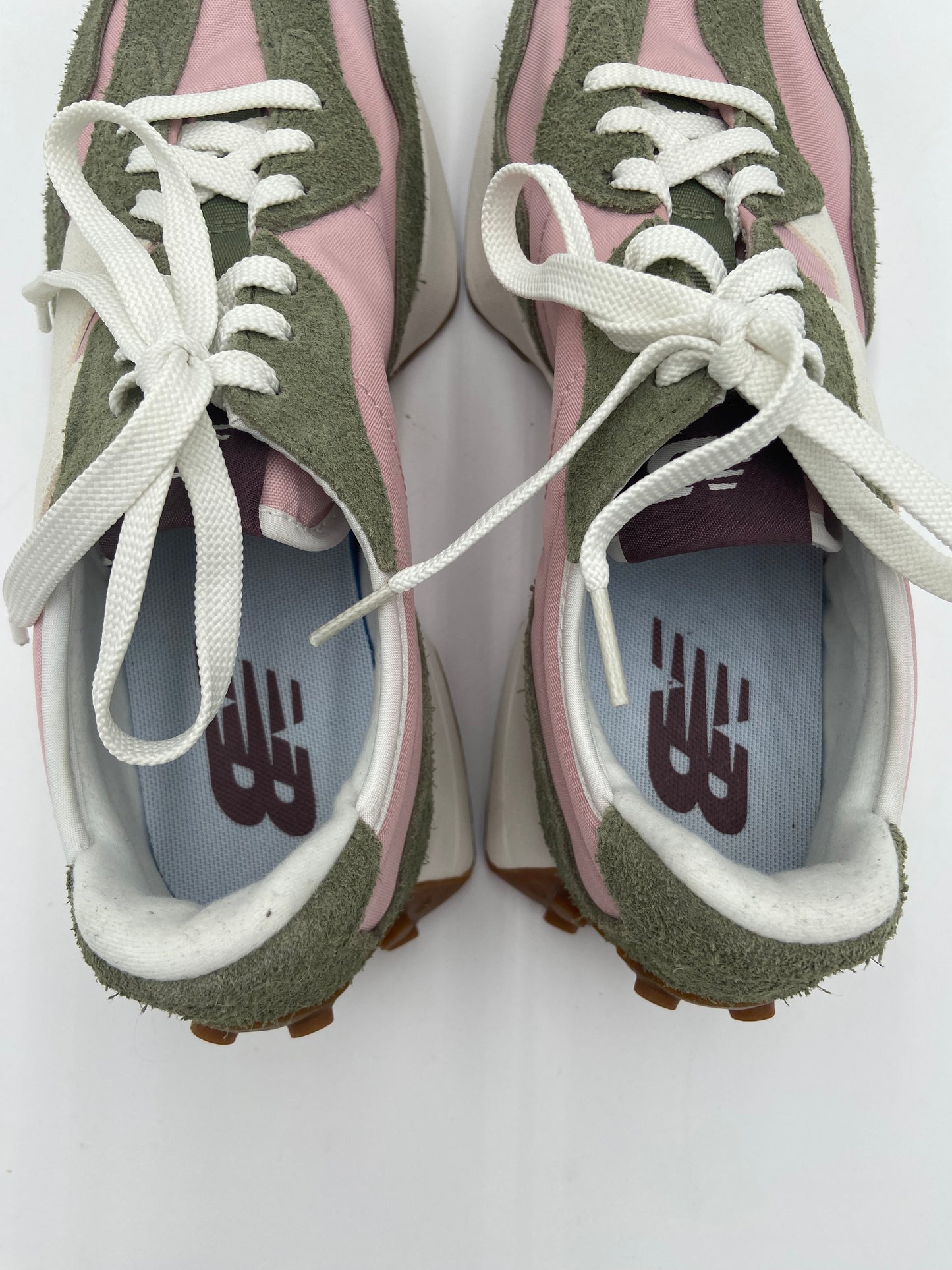 New Balance 327 Pink and Olive Green Sneakers size 10