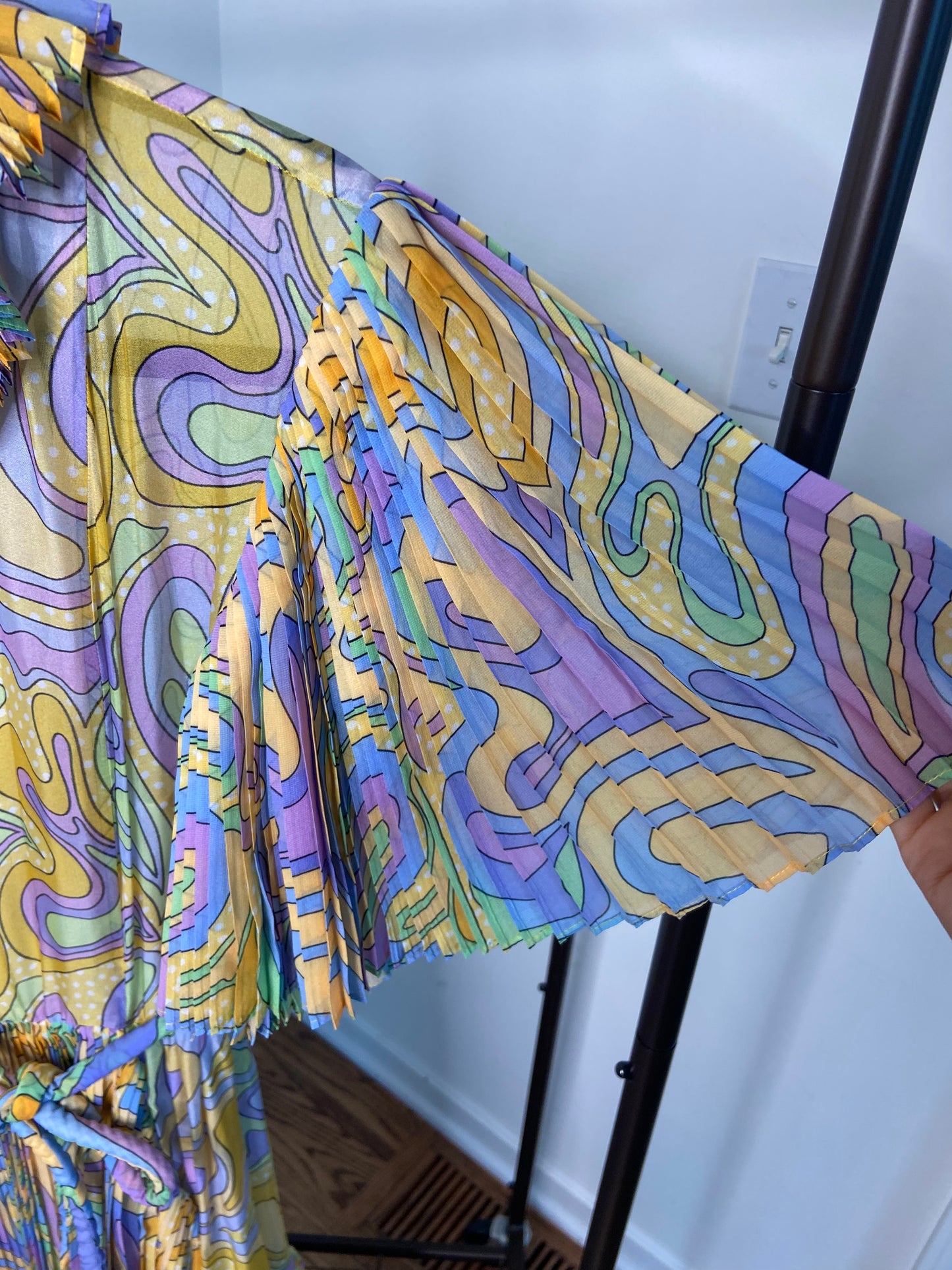 Celia B Violeta Silk-blend Dress Pleated size L
