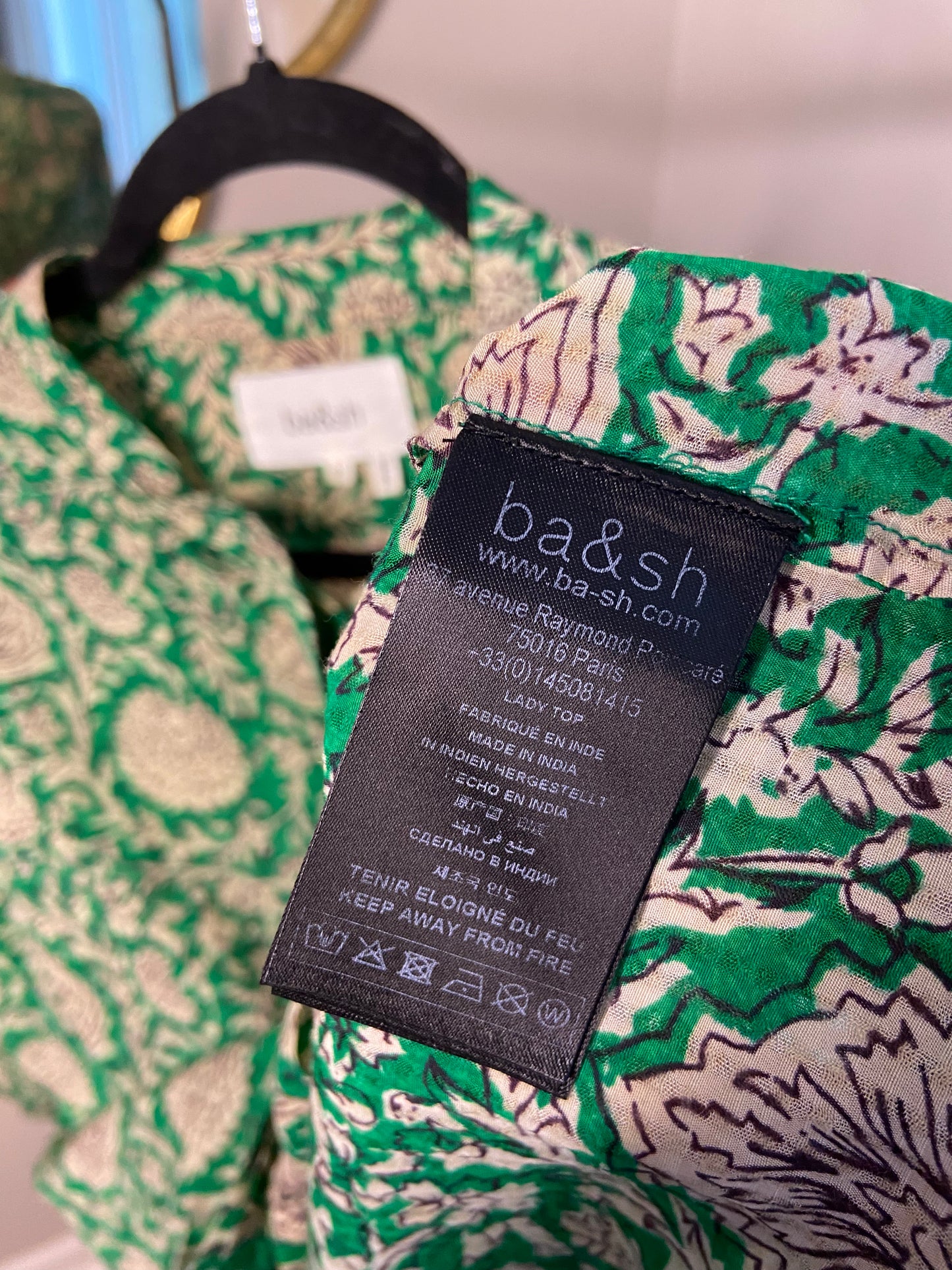 Ba&sh Panama Print Blouse size M