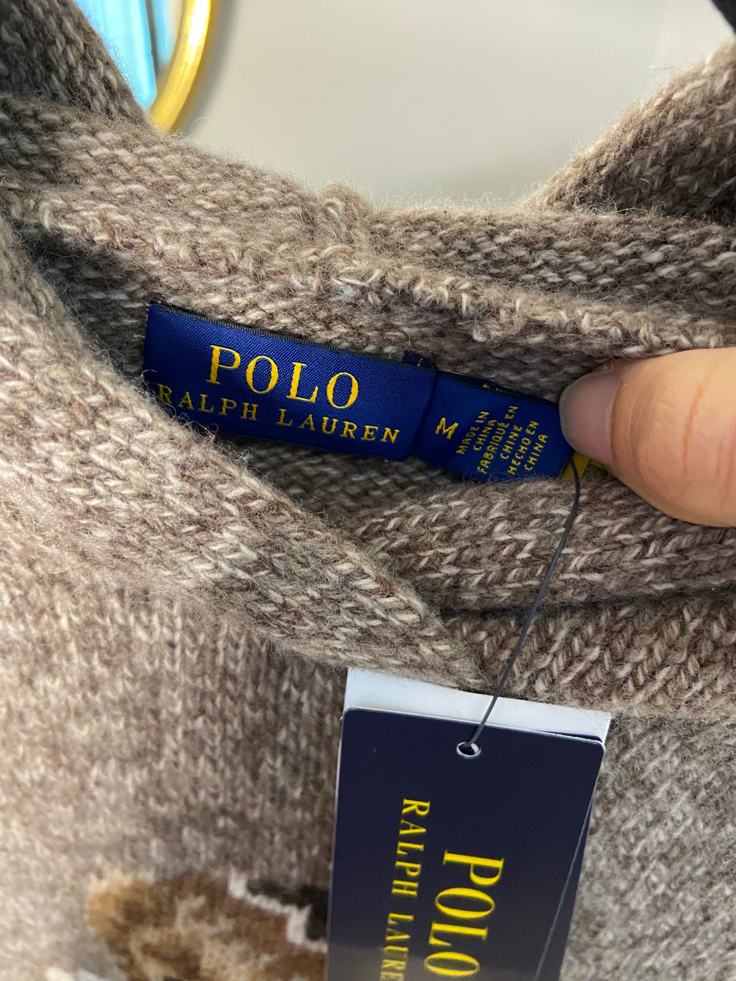 Polo Ralph Lauren Bear Hoodie Wool Cashmere size M