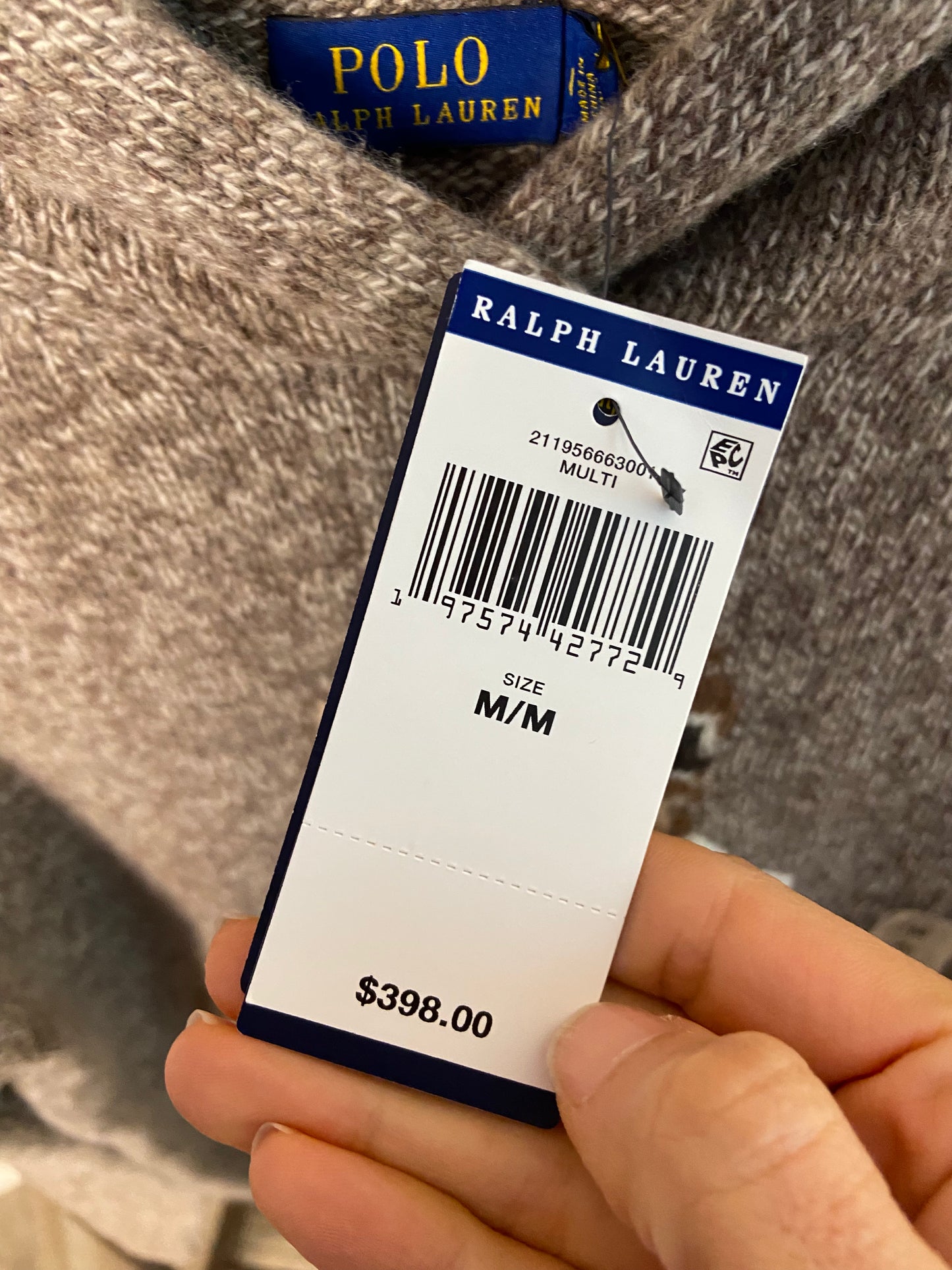 Polo Ralph Lauren Bear Hoodie Wool Cashmere size M