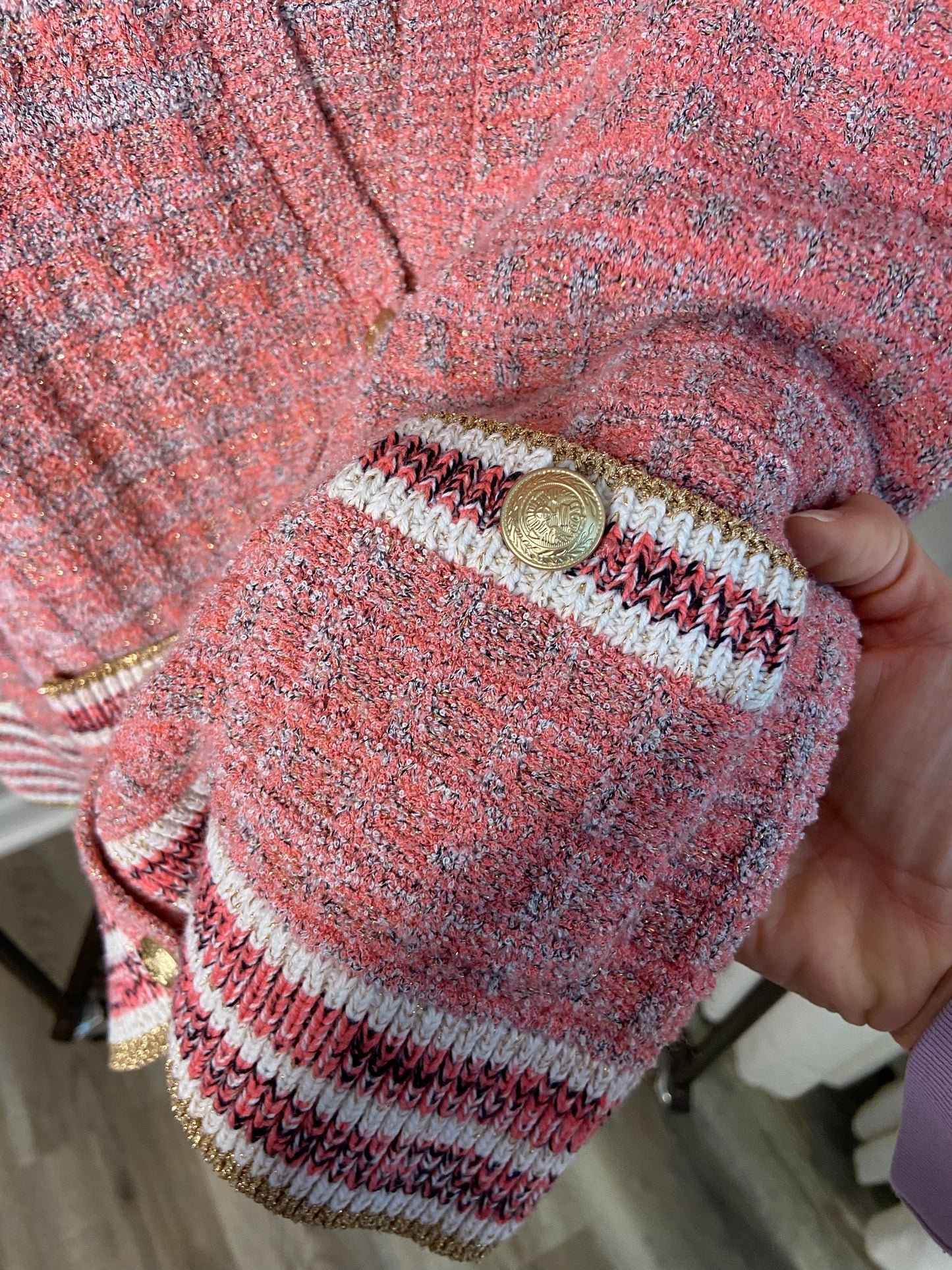 L'Agence Jenni Waffle-Knit Cardigan size L