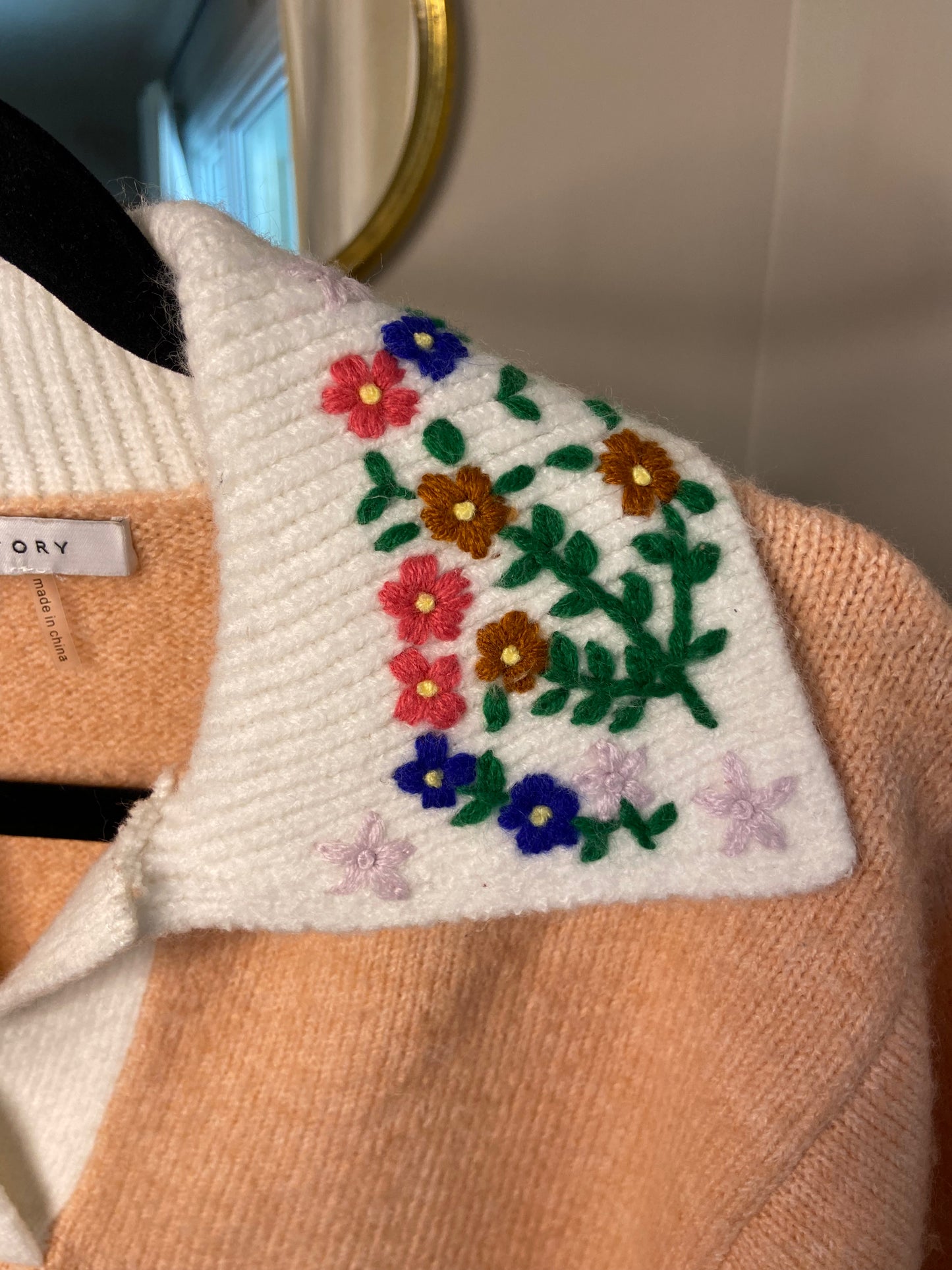 English Factory Floral Handmade Embroidery Sweater size S