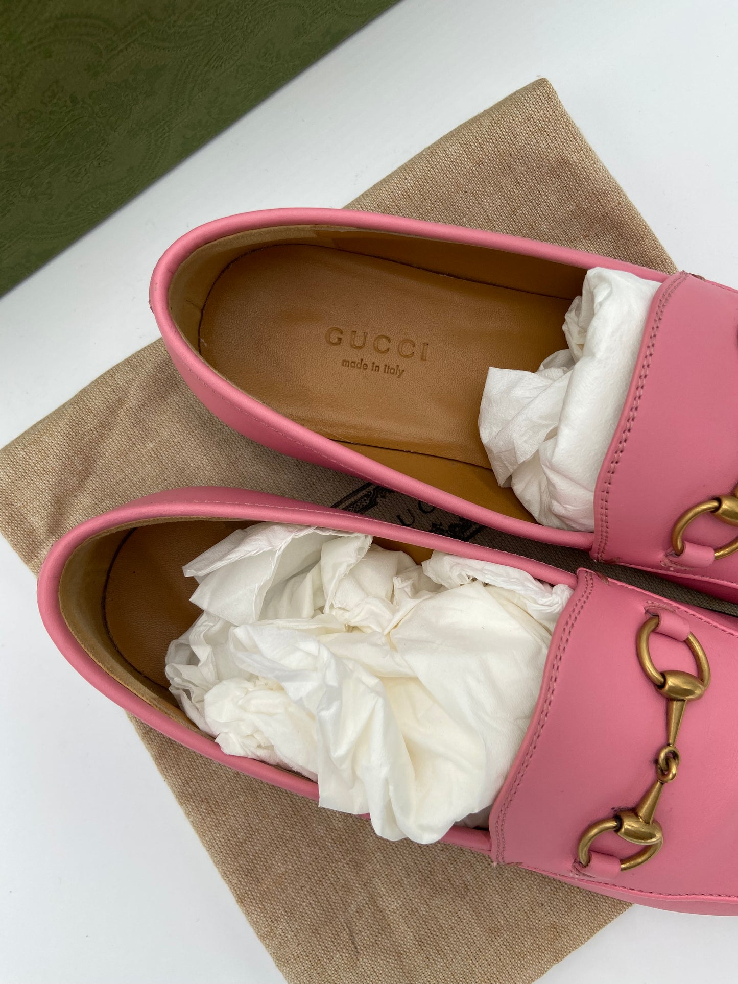 Gucci Jordaan Loafers Butterfly Pink size 36