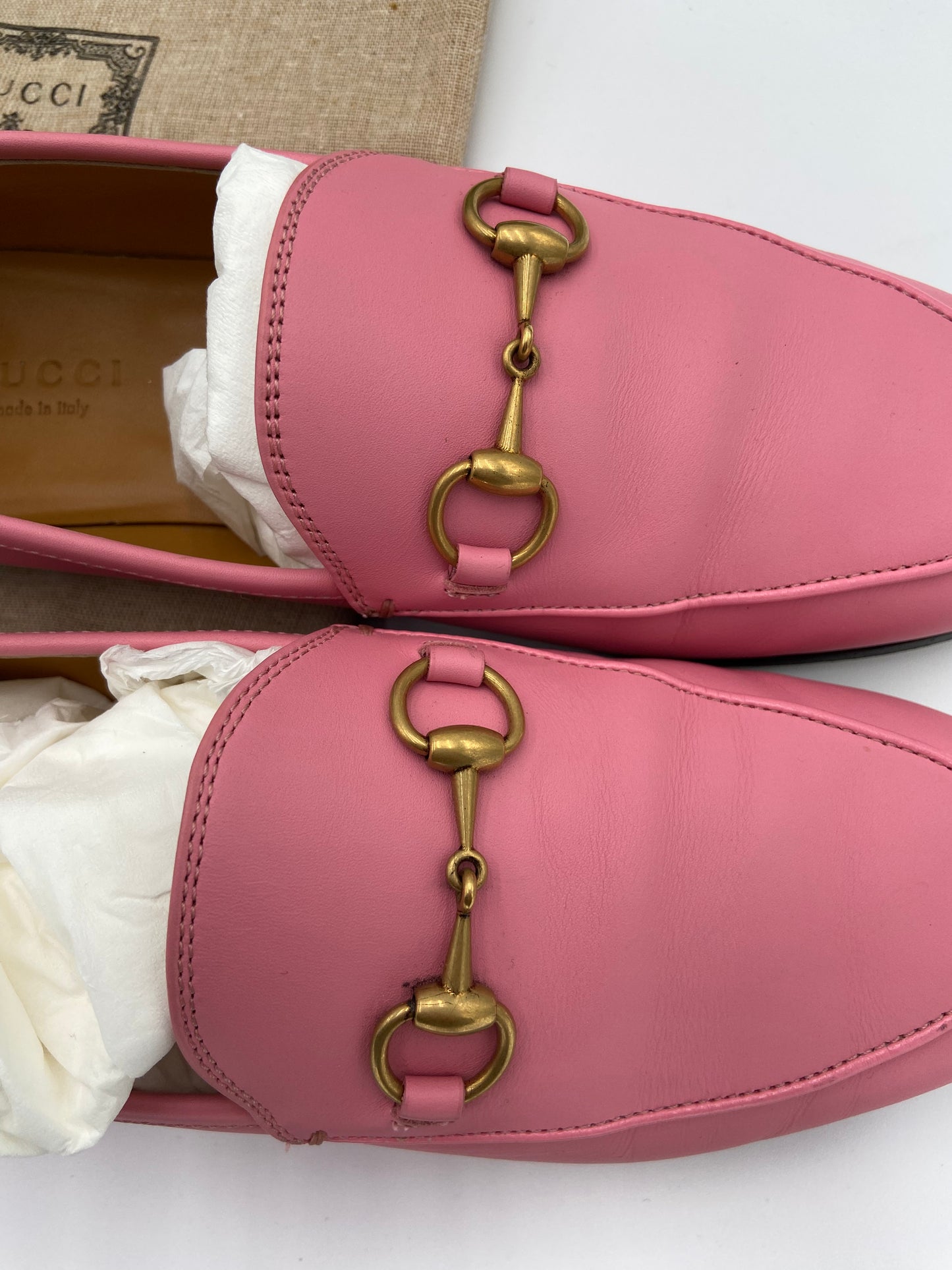 Gucci Jordaan Loafers Butterfly Pink size 36