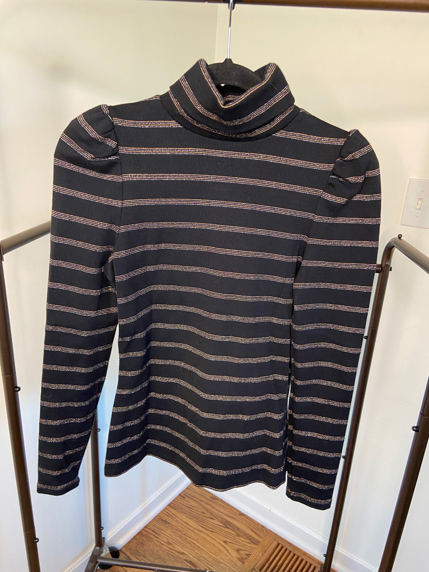 Veronica Beard Striped Cedar Turtleneck Top size S