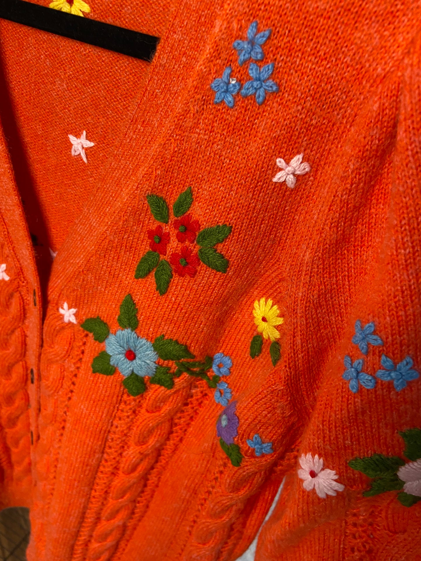 Boden Fluffy Embroidered Cardigan size L