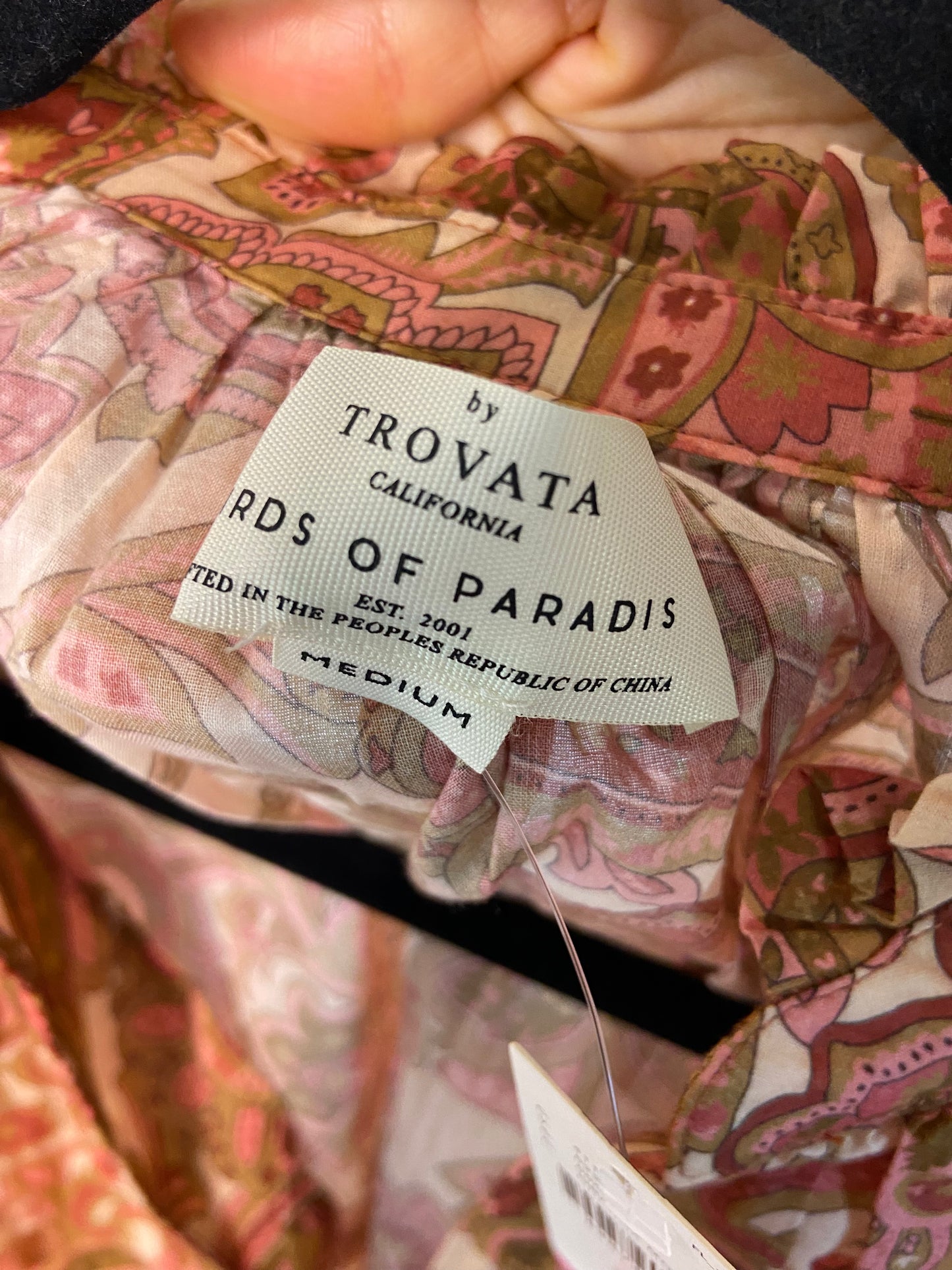 Trovata Birds of Paradis Clover Blouse Autumn Paisley size L