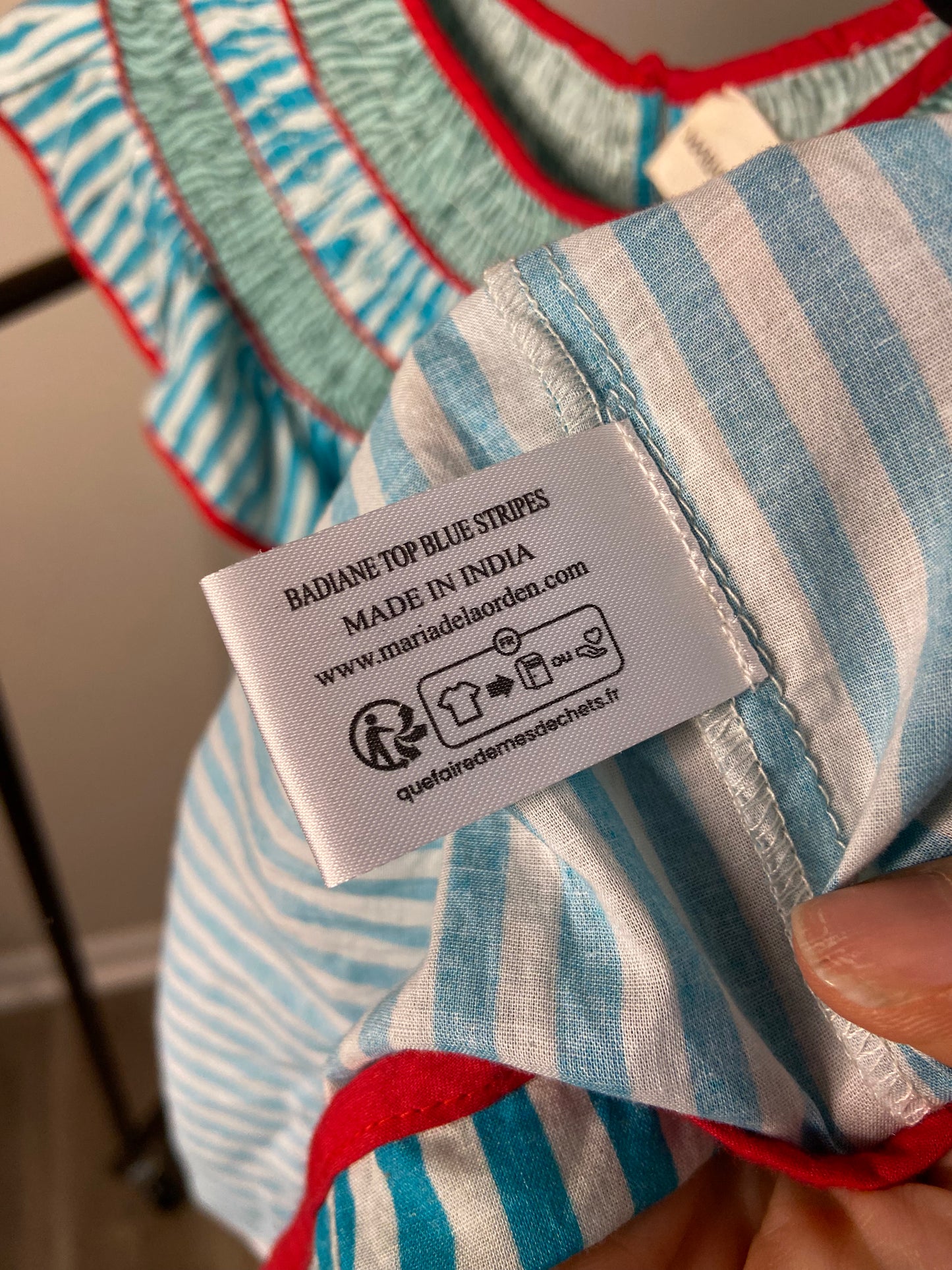 Maria de la Orden Badiane Top Blue Stripes size 38 - US 6