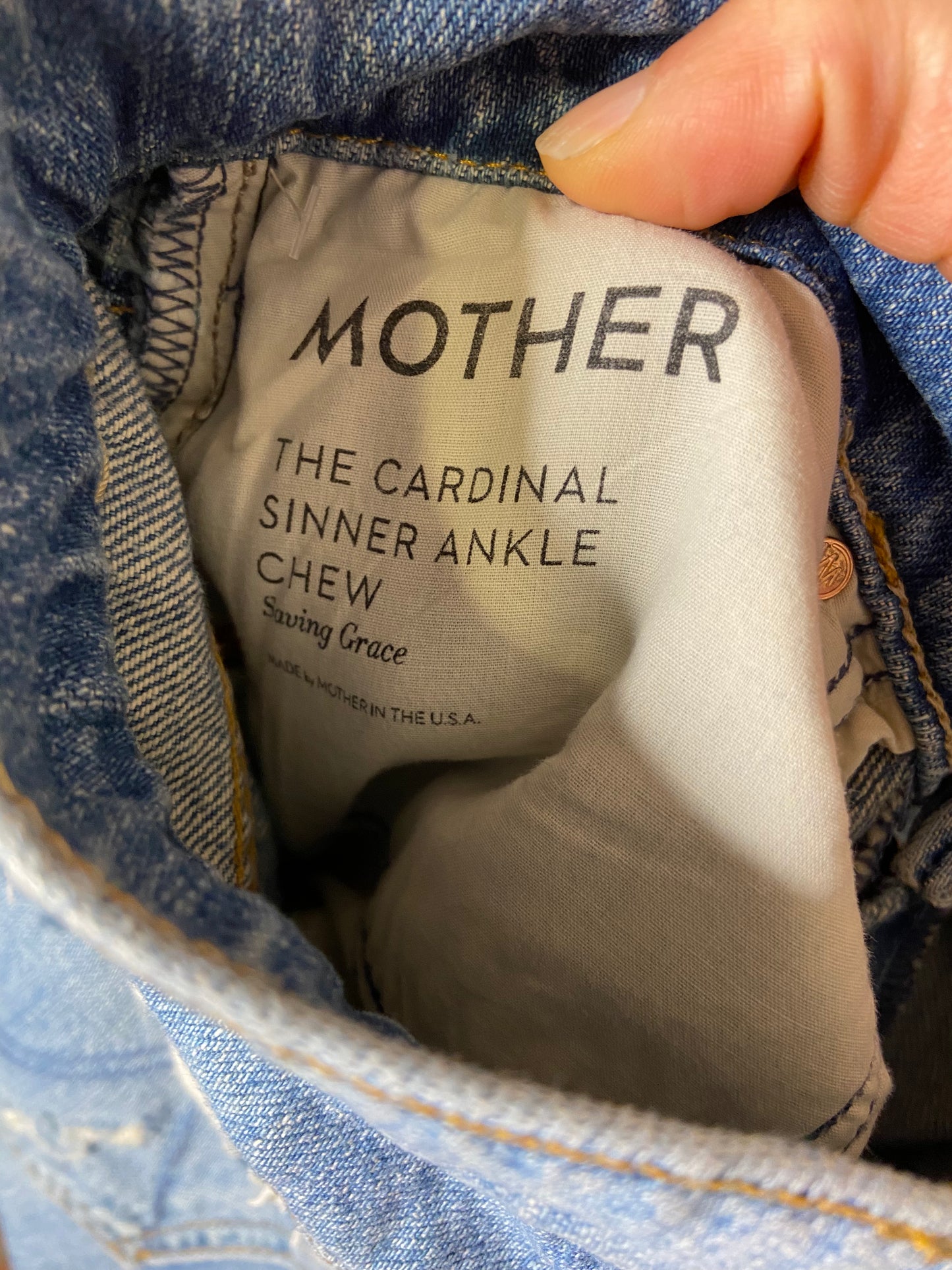 Mother The Cardinal Sinner Ankle Chew Jeans size 29