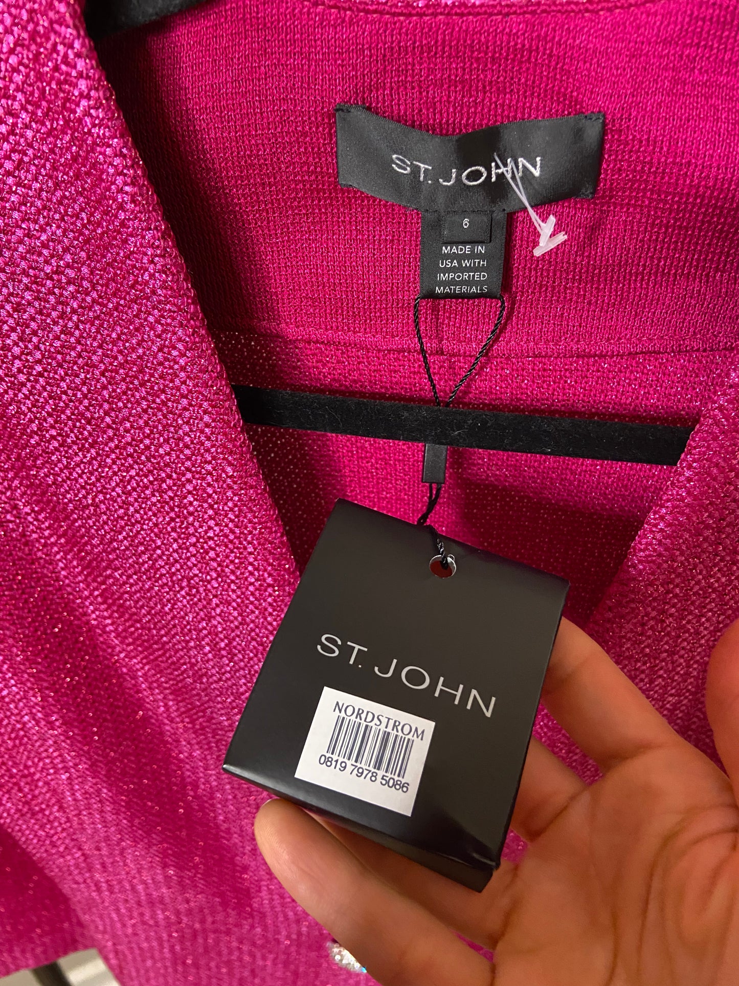 St. John Tweed Fuchsia Rose Jacket size 6