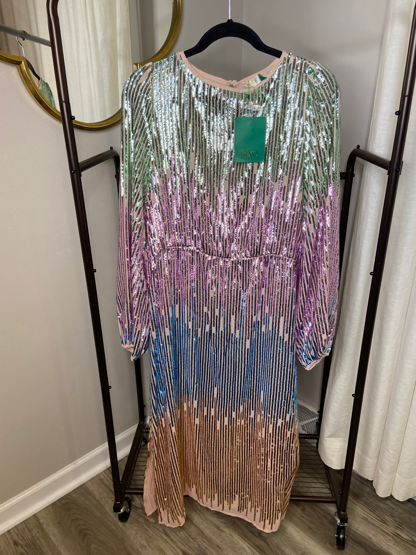 Rixo Coco Sequin Midi Dress size XL