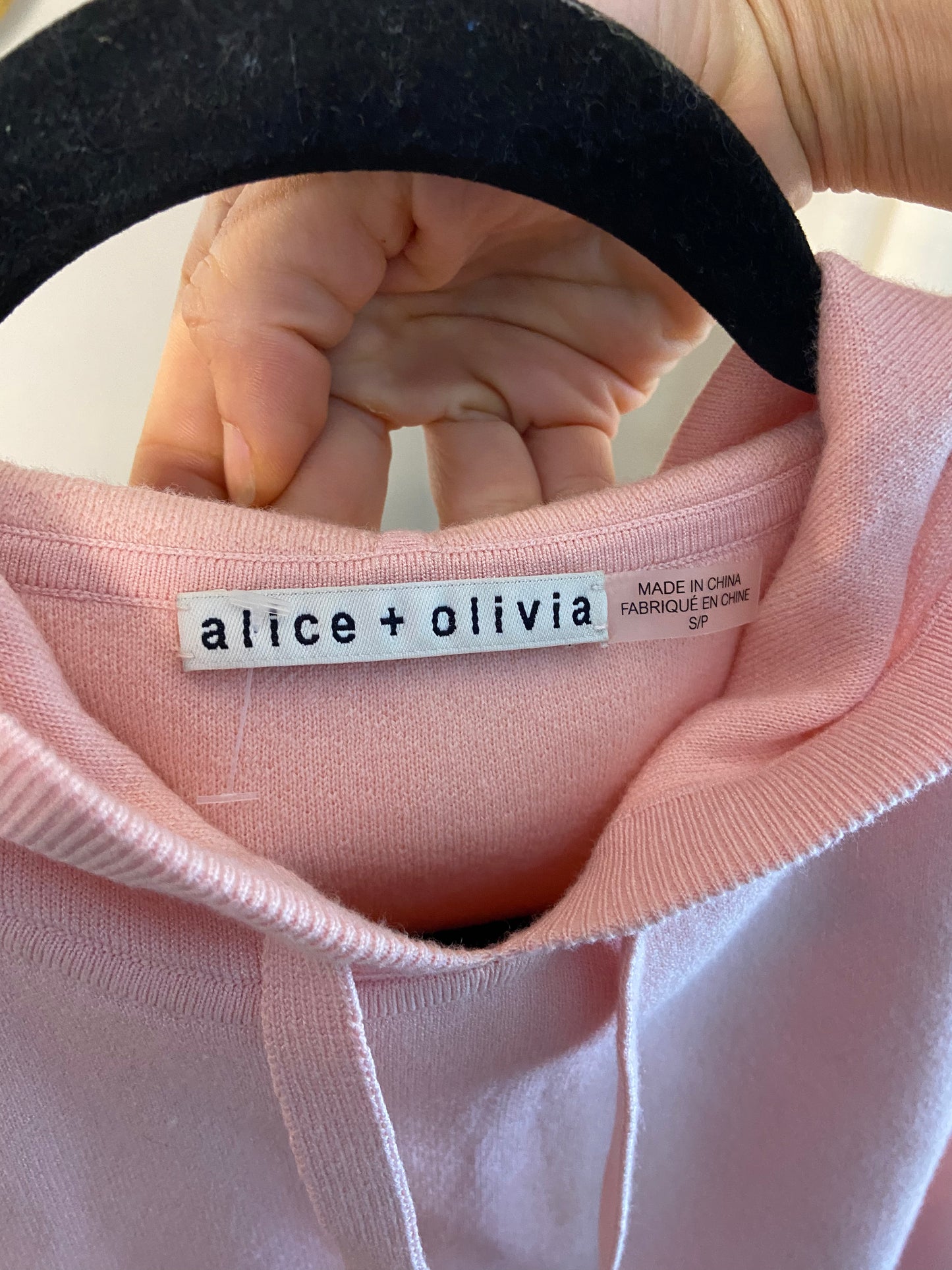 Alice and Olivia English Rose Boxy Crop Vena Hoodie Vest size S