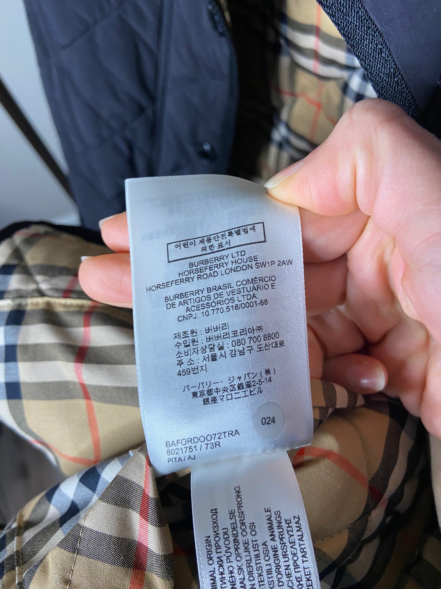 Burberry Barn Thermoregulated Quilted Jacket size S