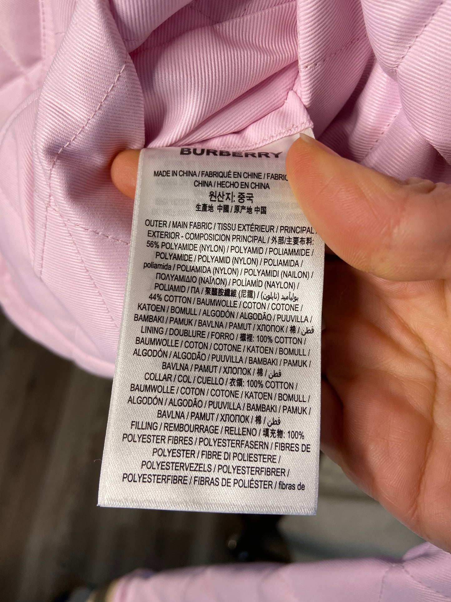 Burberry Pale Candy Pink Quilted Barn Jacket size M