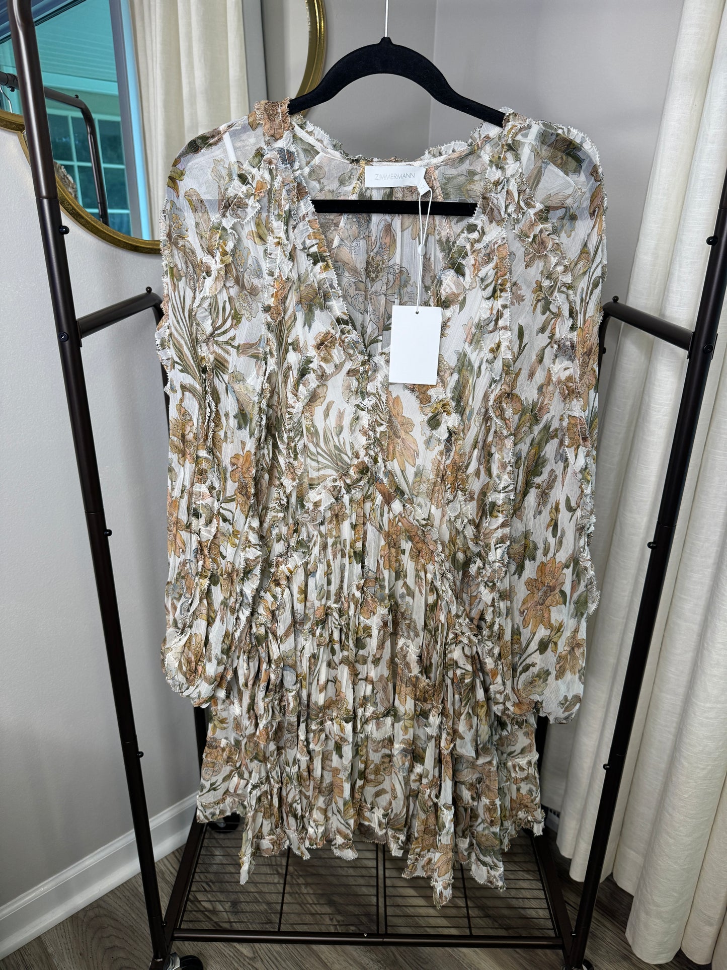 ZIMMERMANN Chintz Billow Frill Mini Dress size US 8