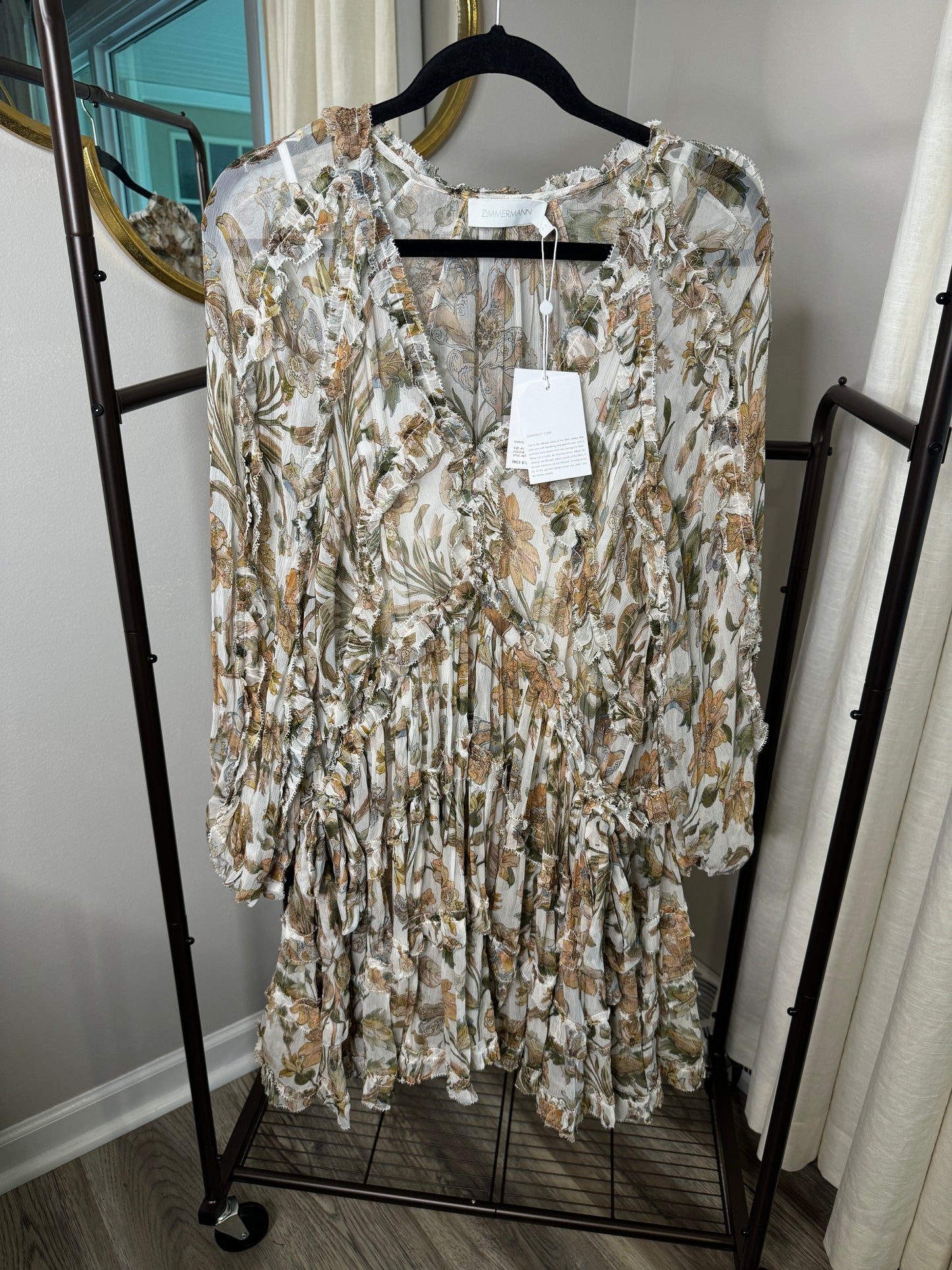ZIMMERMANN Chintz Billow Frill Mini Dress size US 8