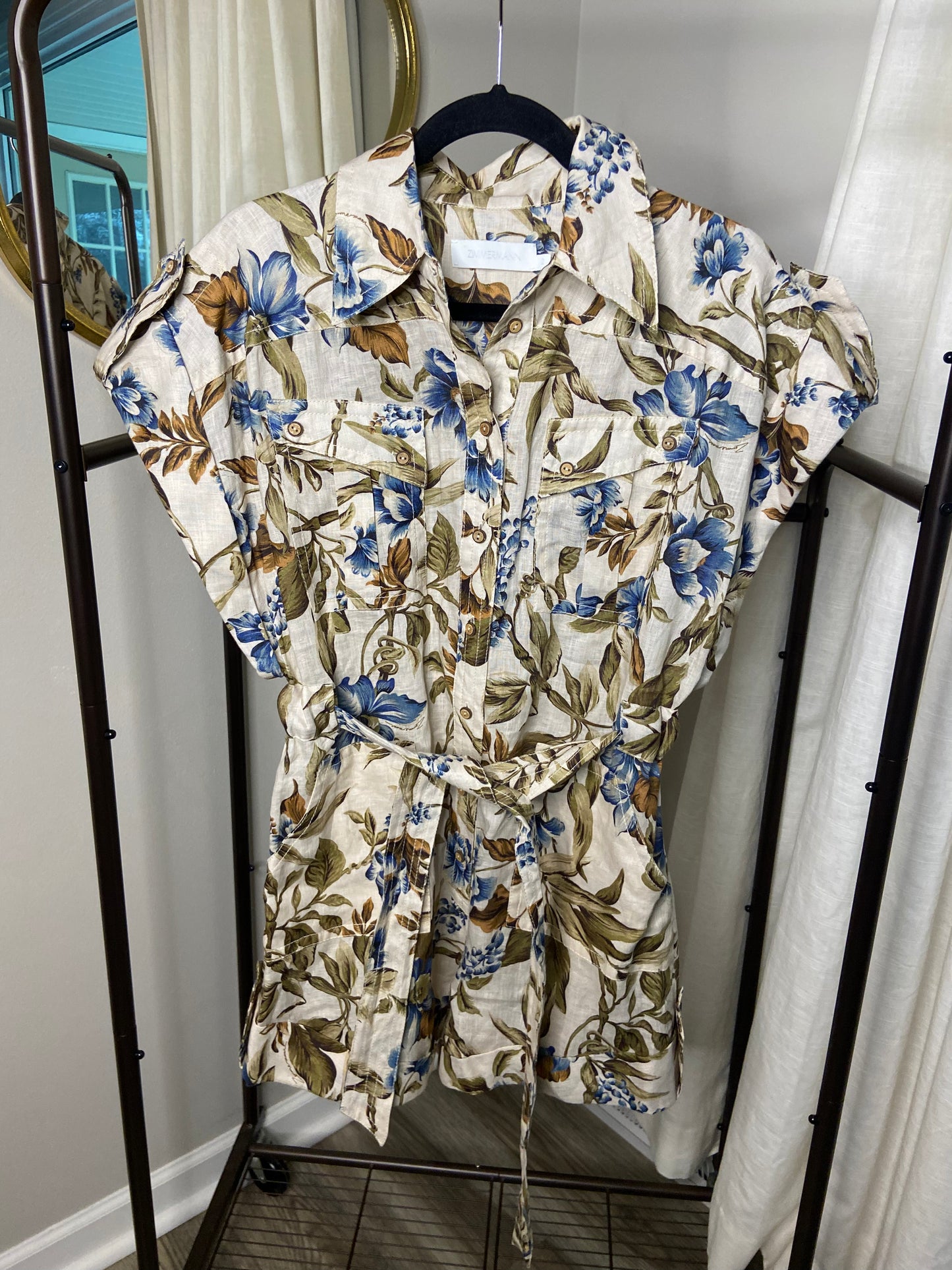 Zimmermann Aliane Roll Cuff Playsuit size US 8