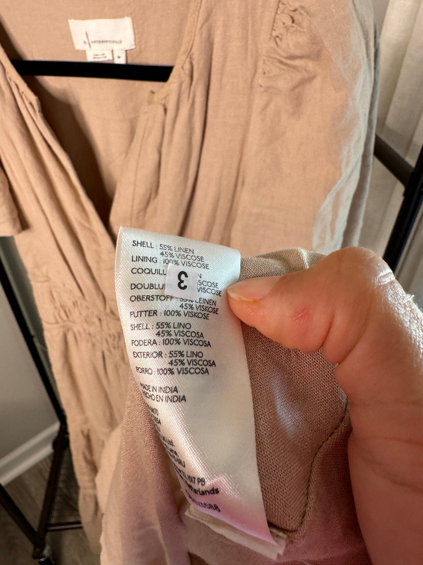 Anthropologie Somerset Maxi Dress Linen size S PETITE