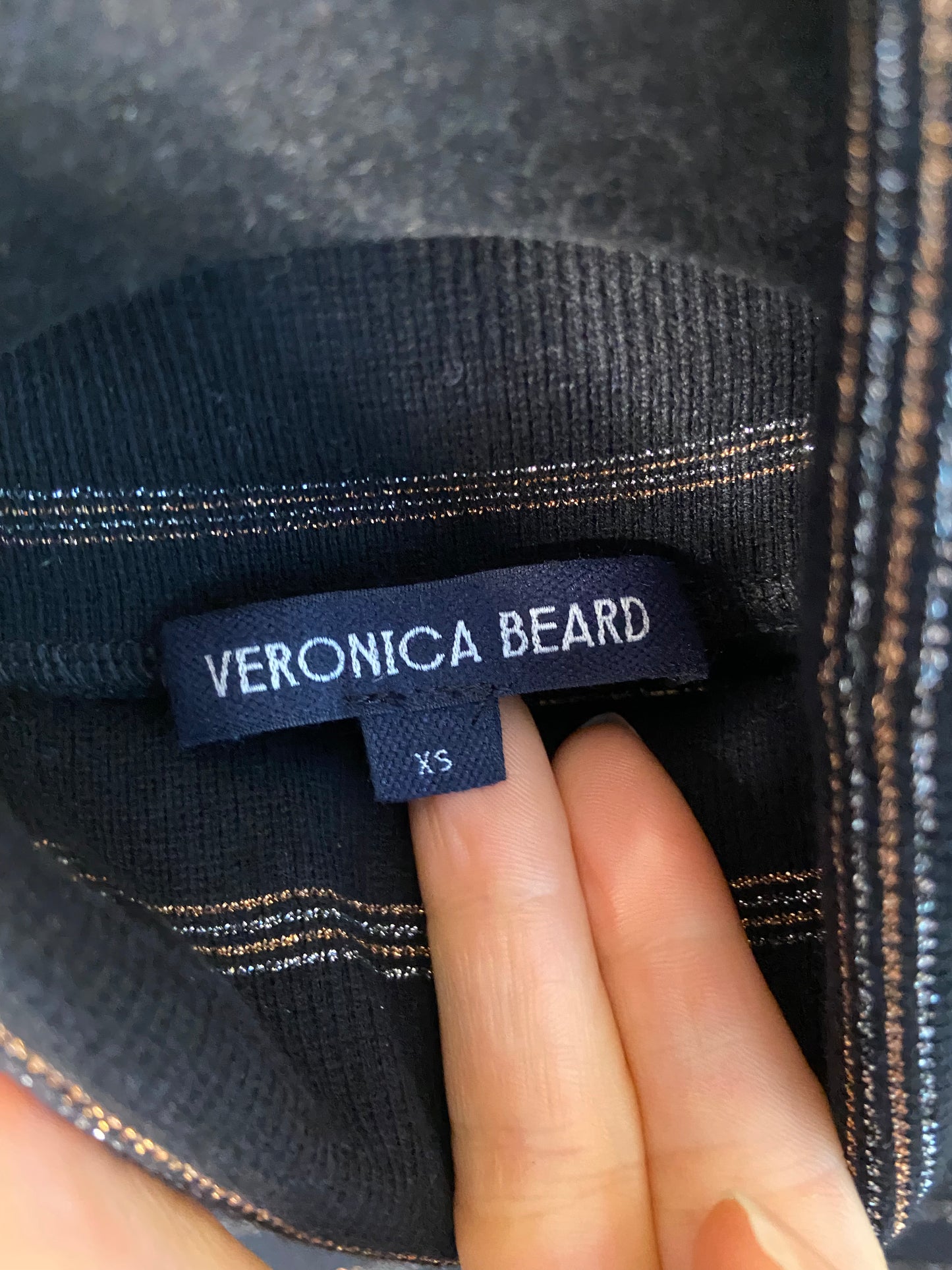 Veronica Beard Black Lurex Cedar Turtleneck size XS