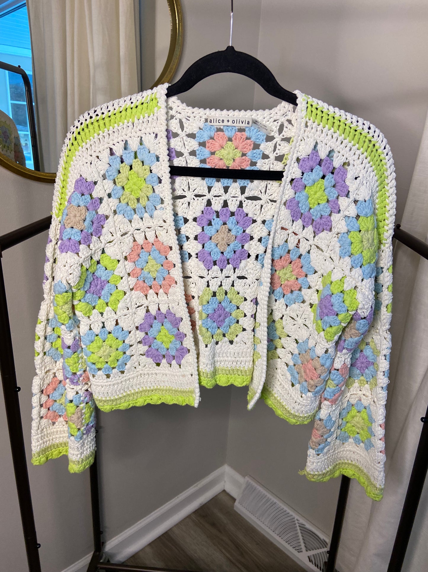 Alice and Olivia Anderson Crochet Cardigan size S