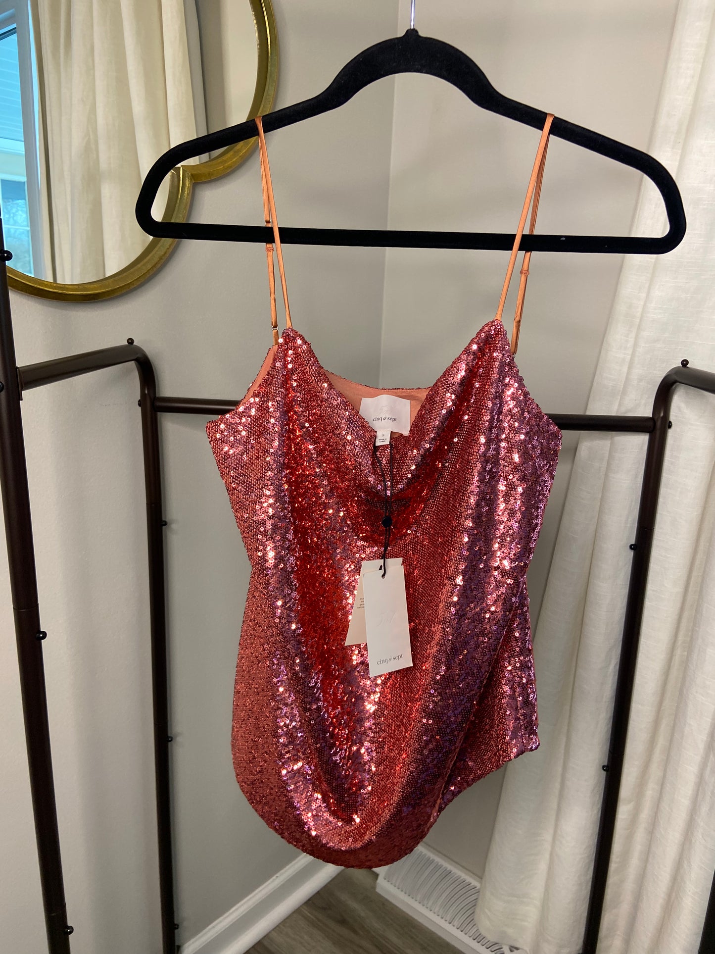 Cinq a Sept Sequin Marta Cami Top size S