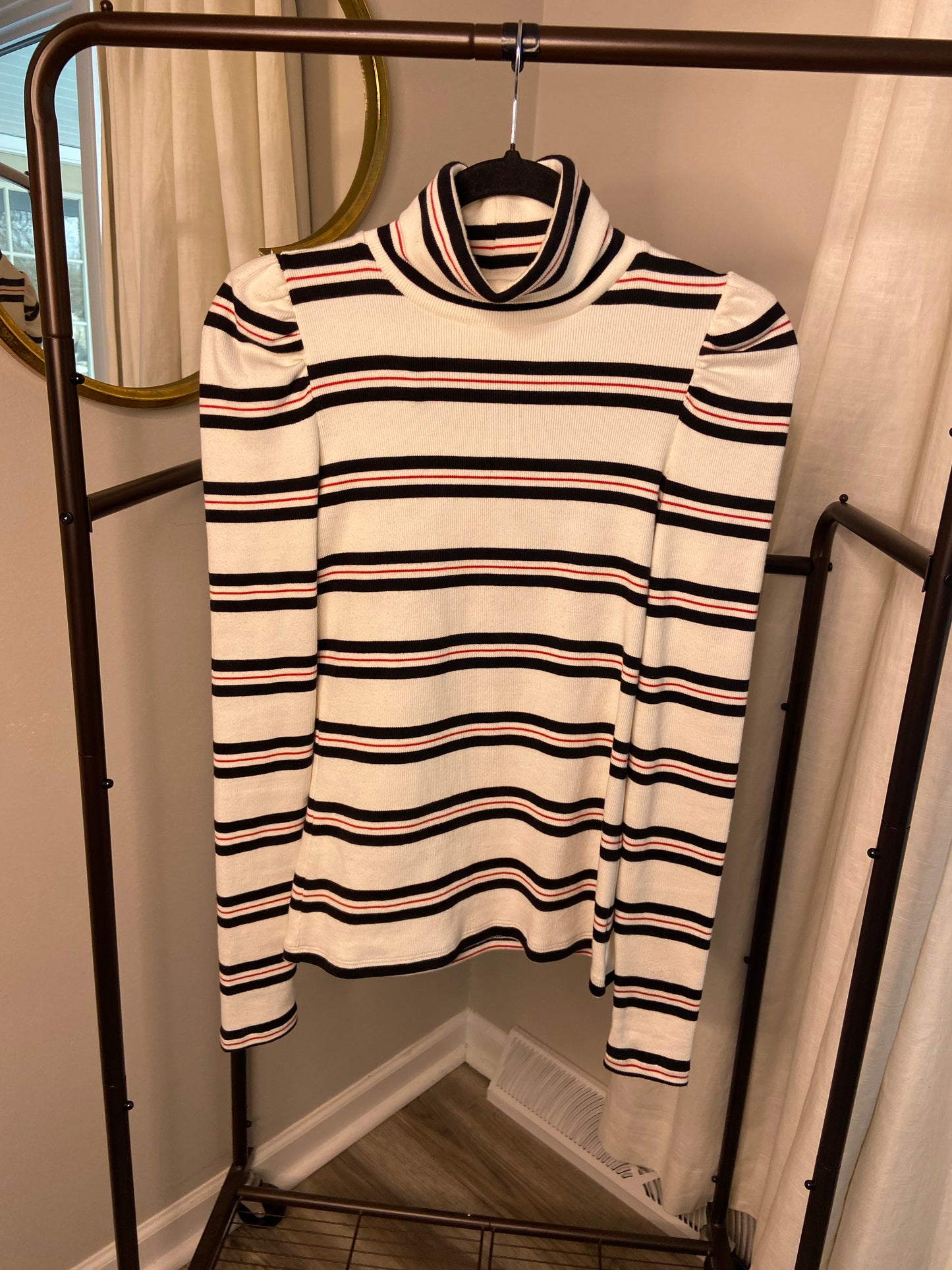 Veronica Beard Cedar Striped Turtleneck Top size XS