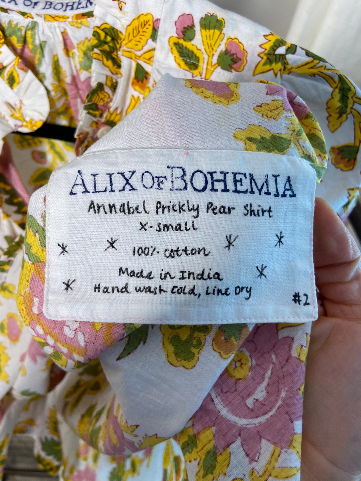 Alix of Bohemia Annabel Prickly Pear Shirt size XS