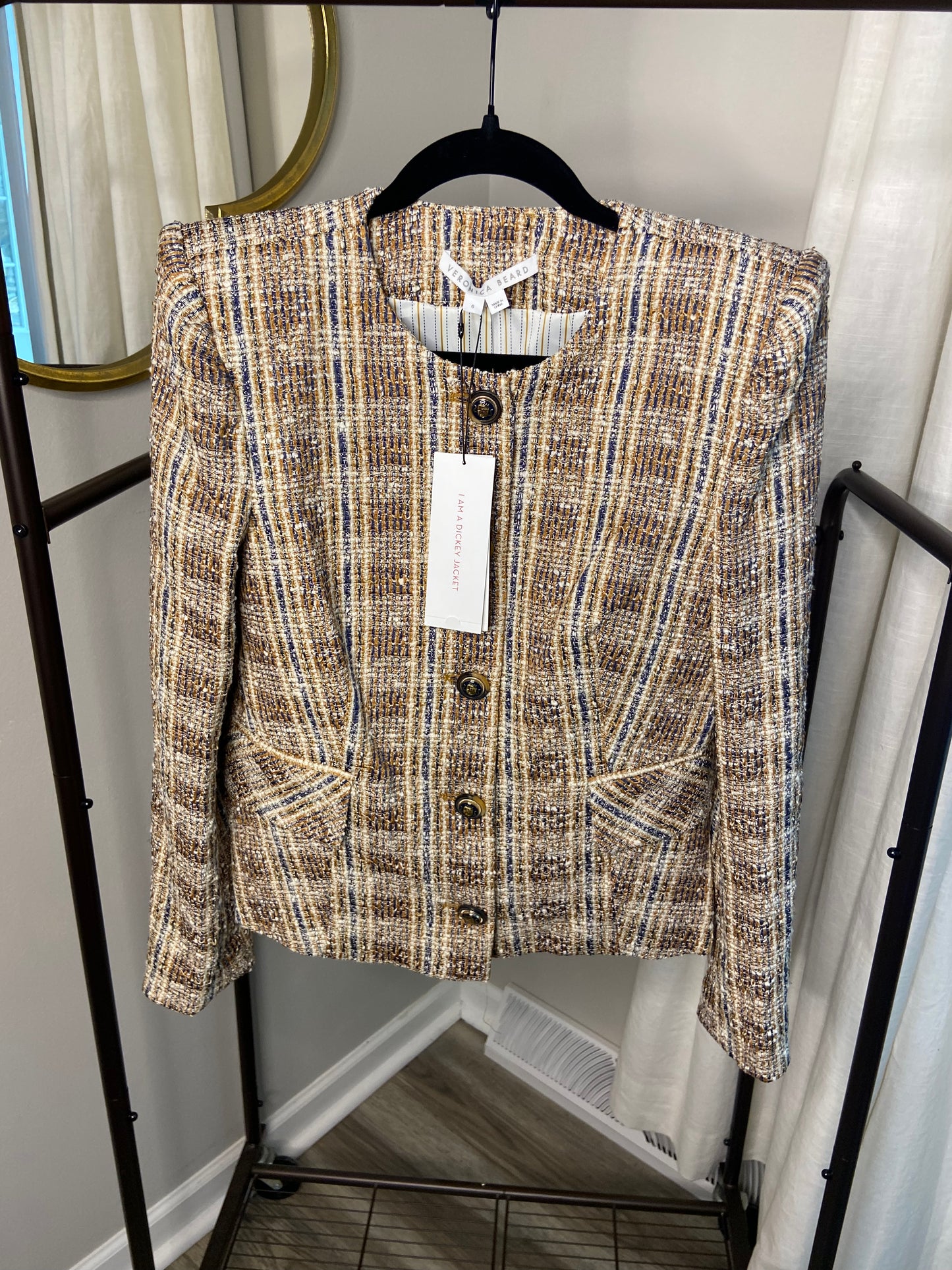Veronica Beard Louisa Check Tweed Jacket size 6