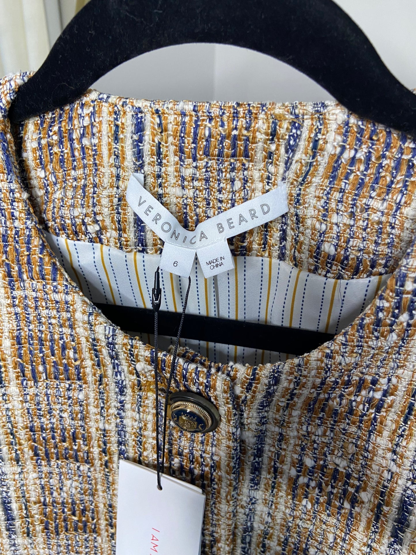 Veronica Beard Louisa Check Tweed Jacket size 6