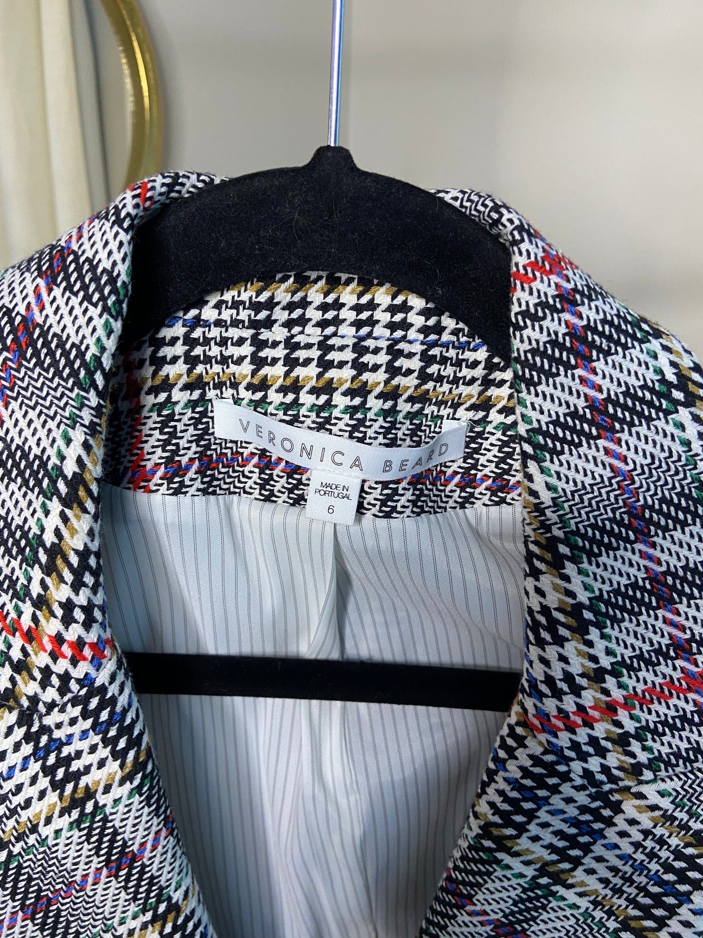 Veronica Beard Empire dickey Houndstooth Blazer Jacket size 6