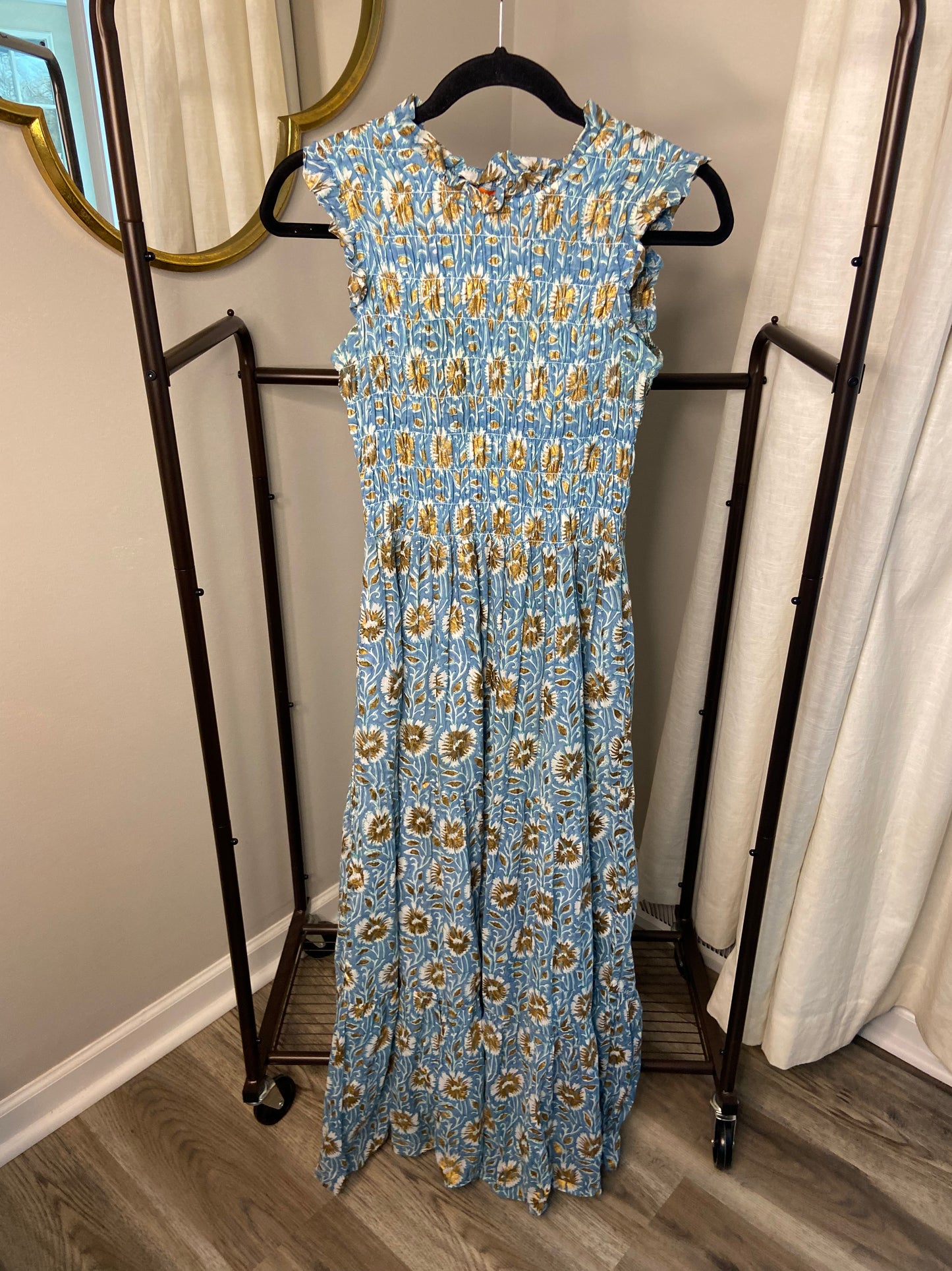Oliphant Smocked Maxi Dress size XS